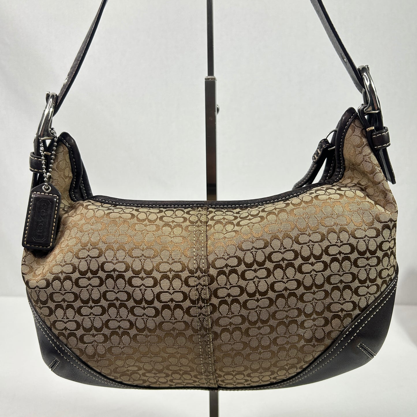 Signature Jacquard Hobo Coach Shoulder Bag
