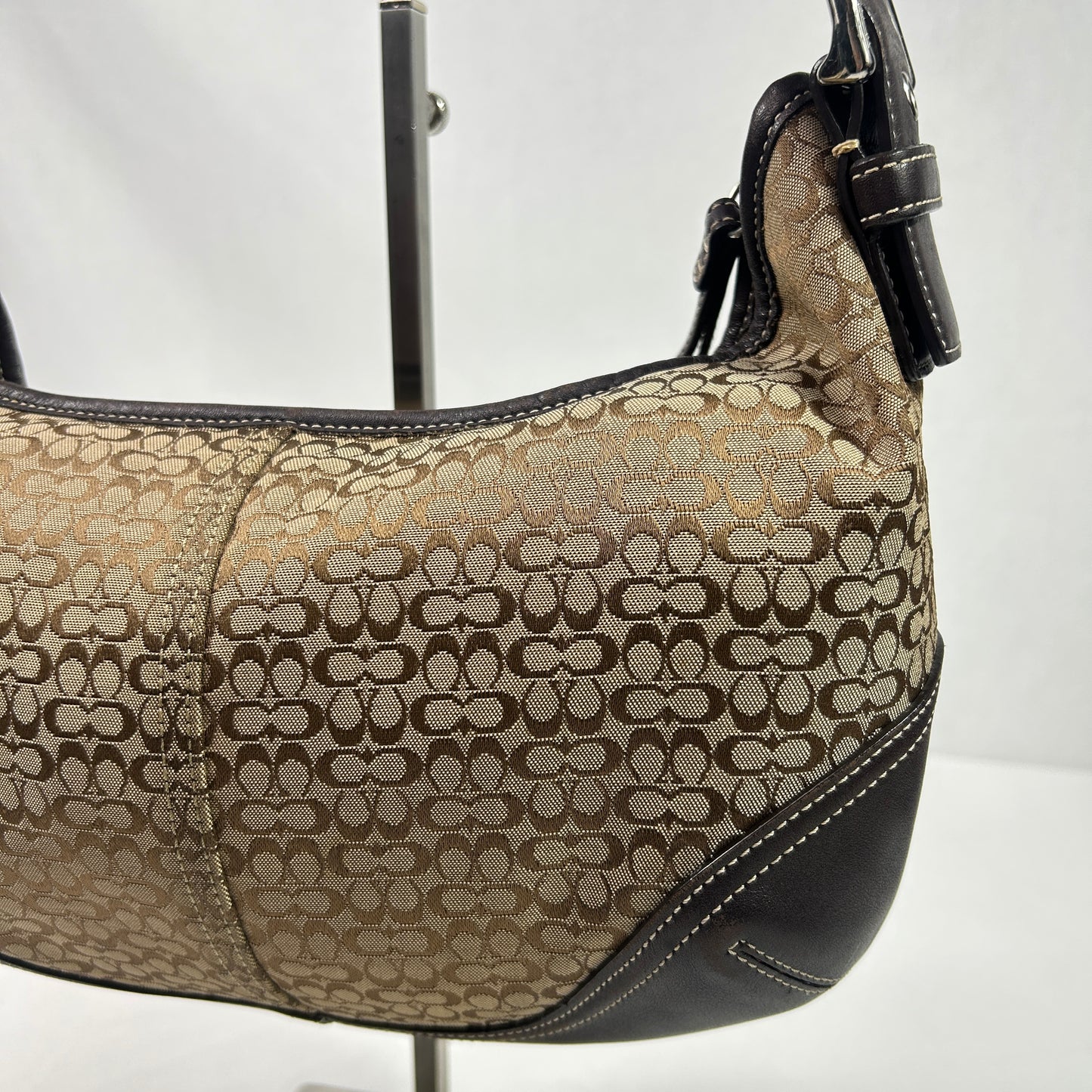 Signature Jacquard Hobo Coach Shoulder Bag
