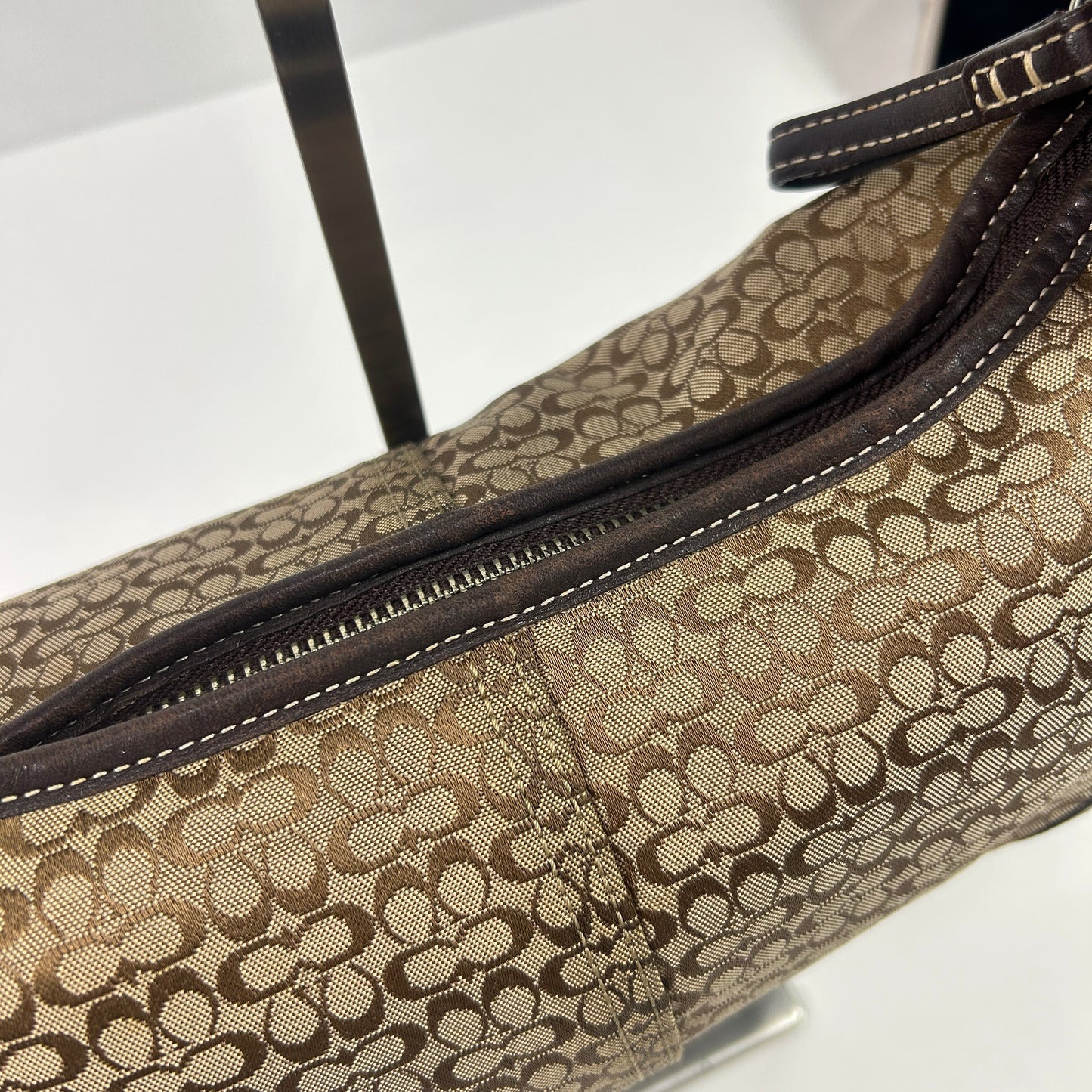 Signature Jacquard Hobo Coach Shoulder Bag