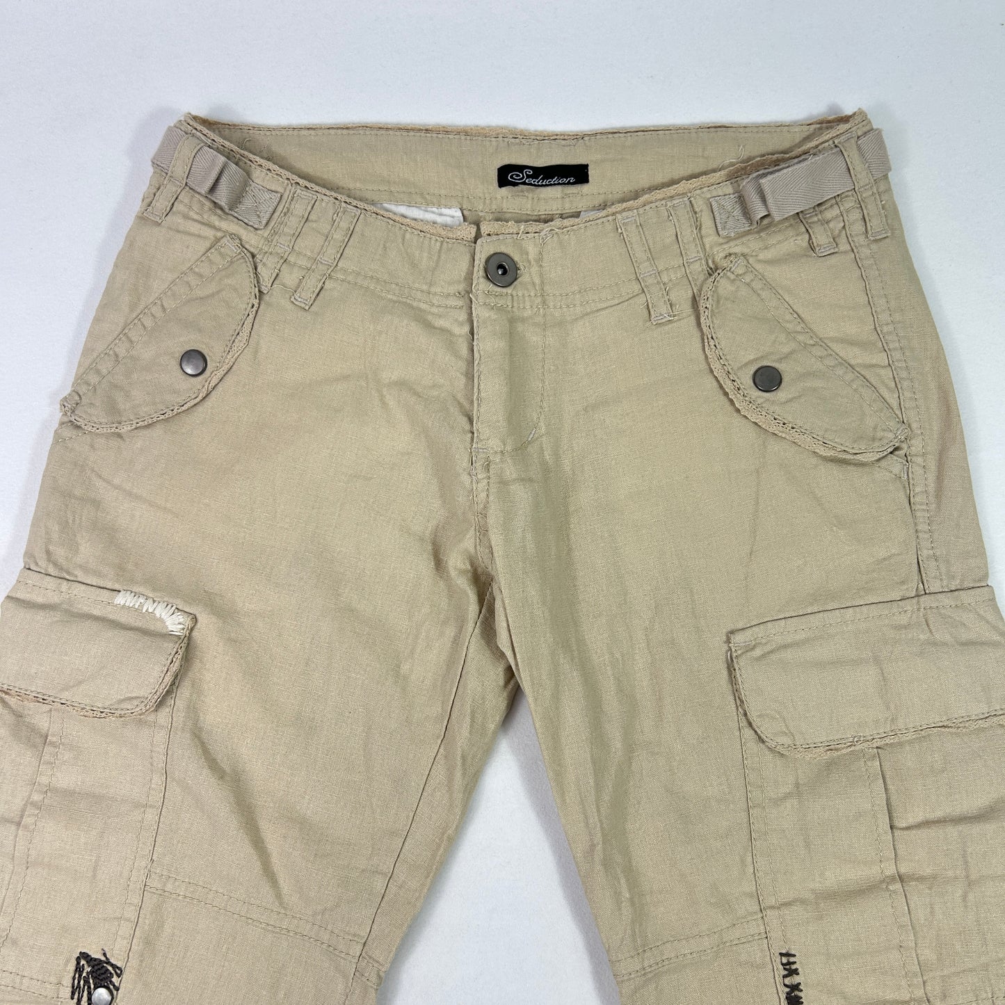 Vintage Beige Capri Cargo Pants - Size - XS/S