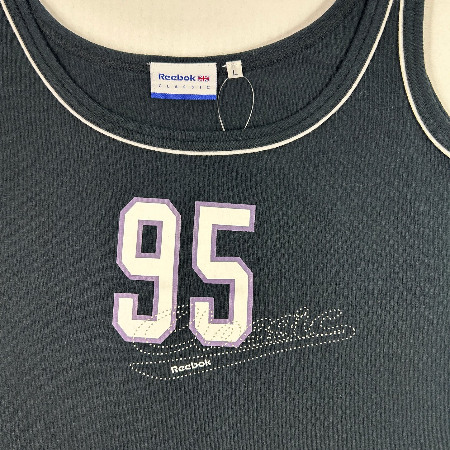 Black '95' Reebok Tank Top - Size S/M