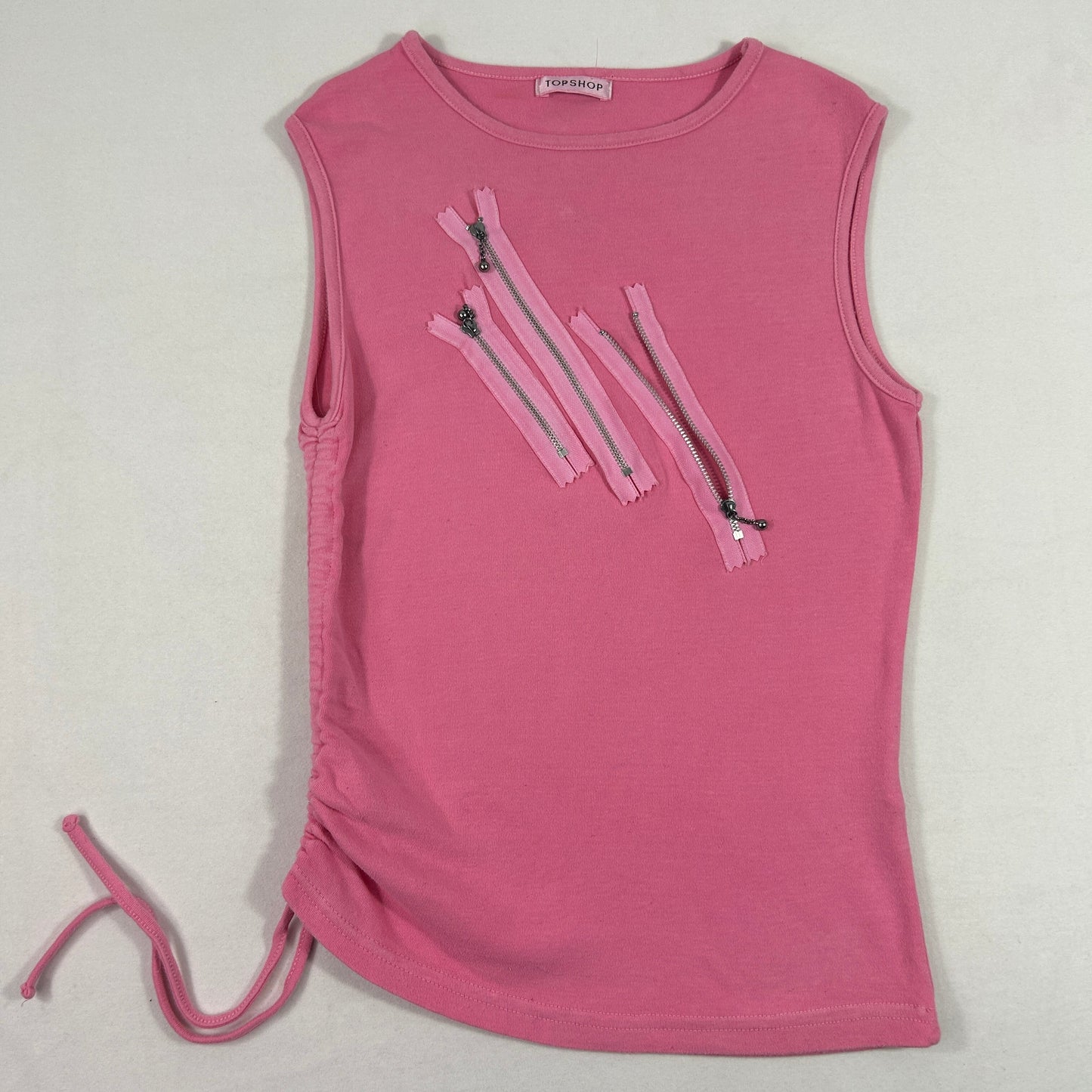 00's Pink Zip Tank Top - Size S