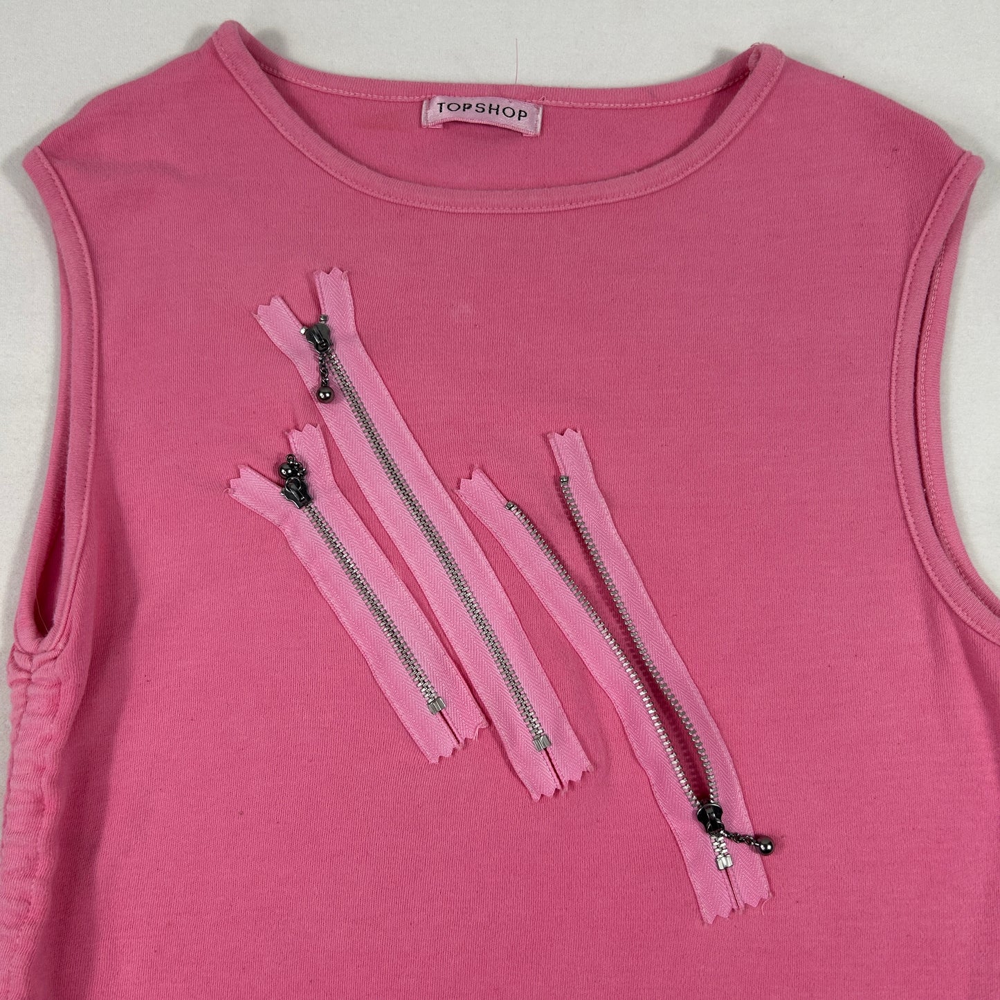 00's Pink Zip Tank Top - Size S