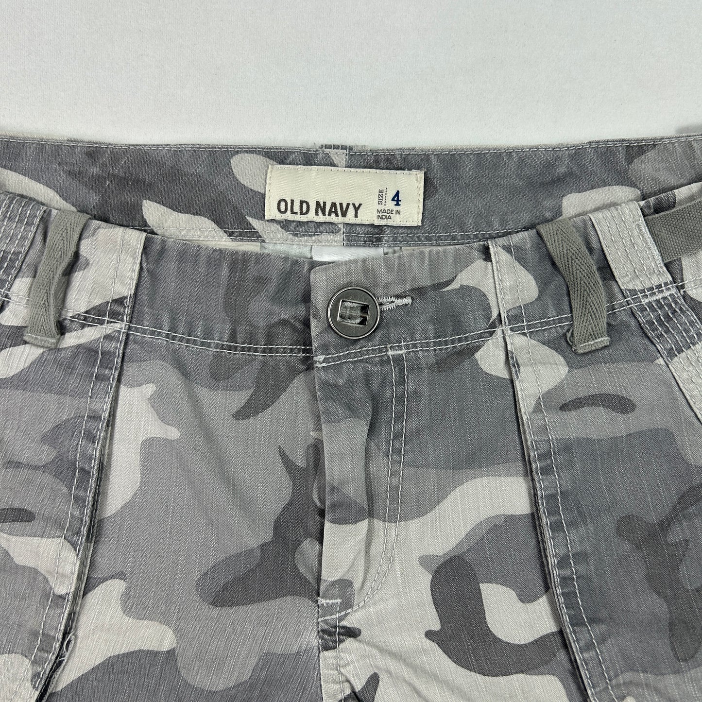 Old Navy Grey Camo Low Rise Shorts - Size S/M