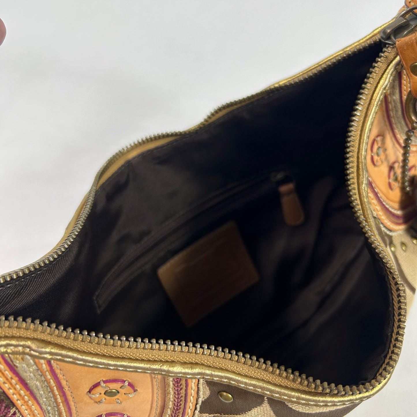 Coach Signature Multi Trim Patchwork Shoulder Bag