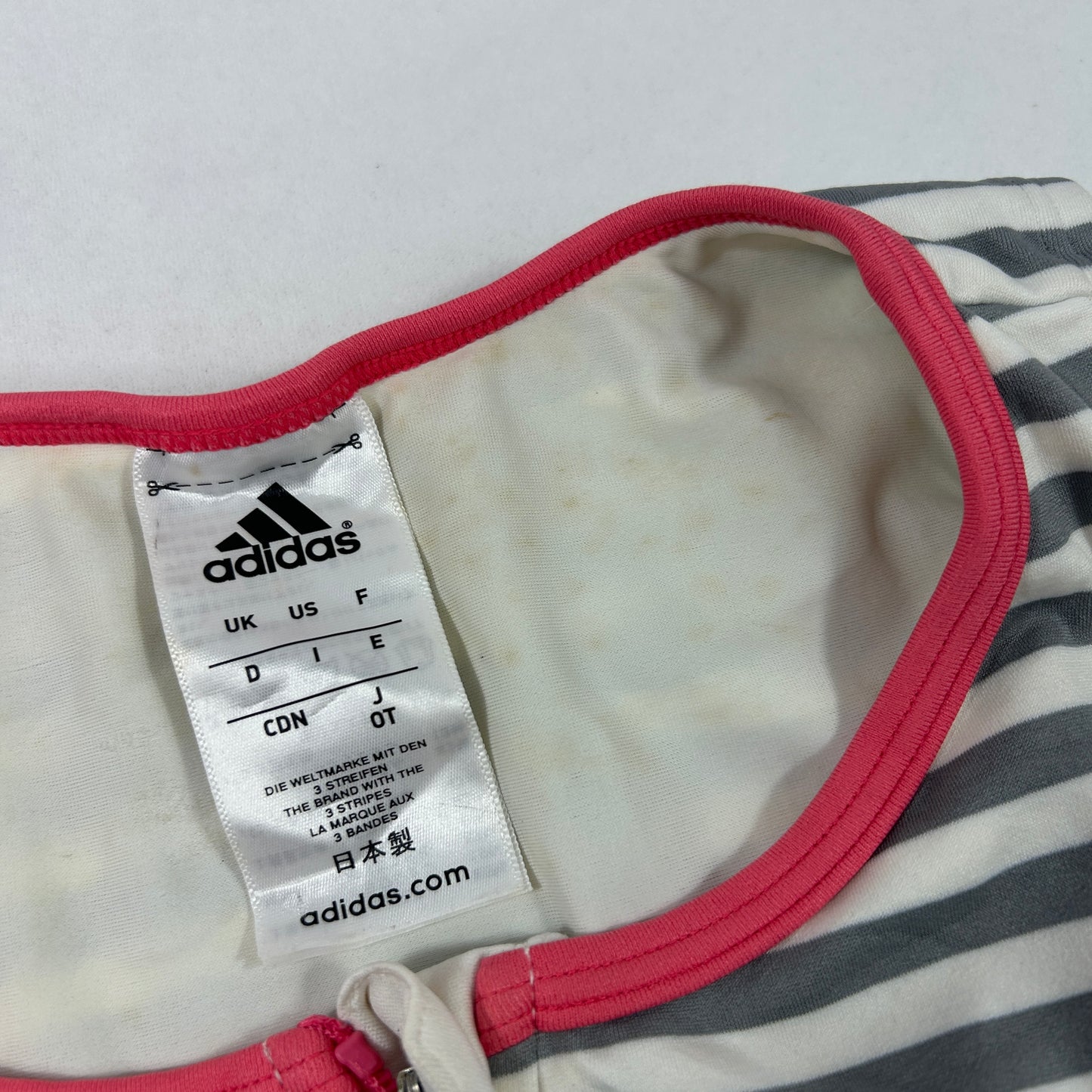 Pink Striped Adidas Sports Tank - S/M