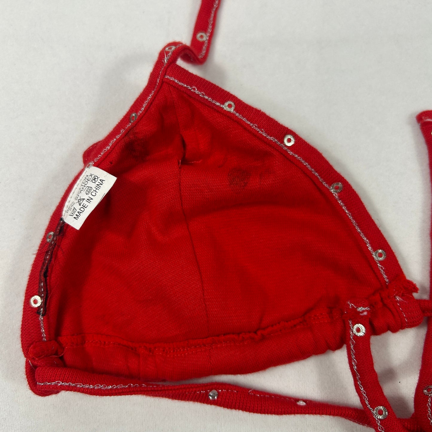 Red Pocket Bikini Top