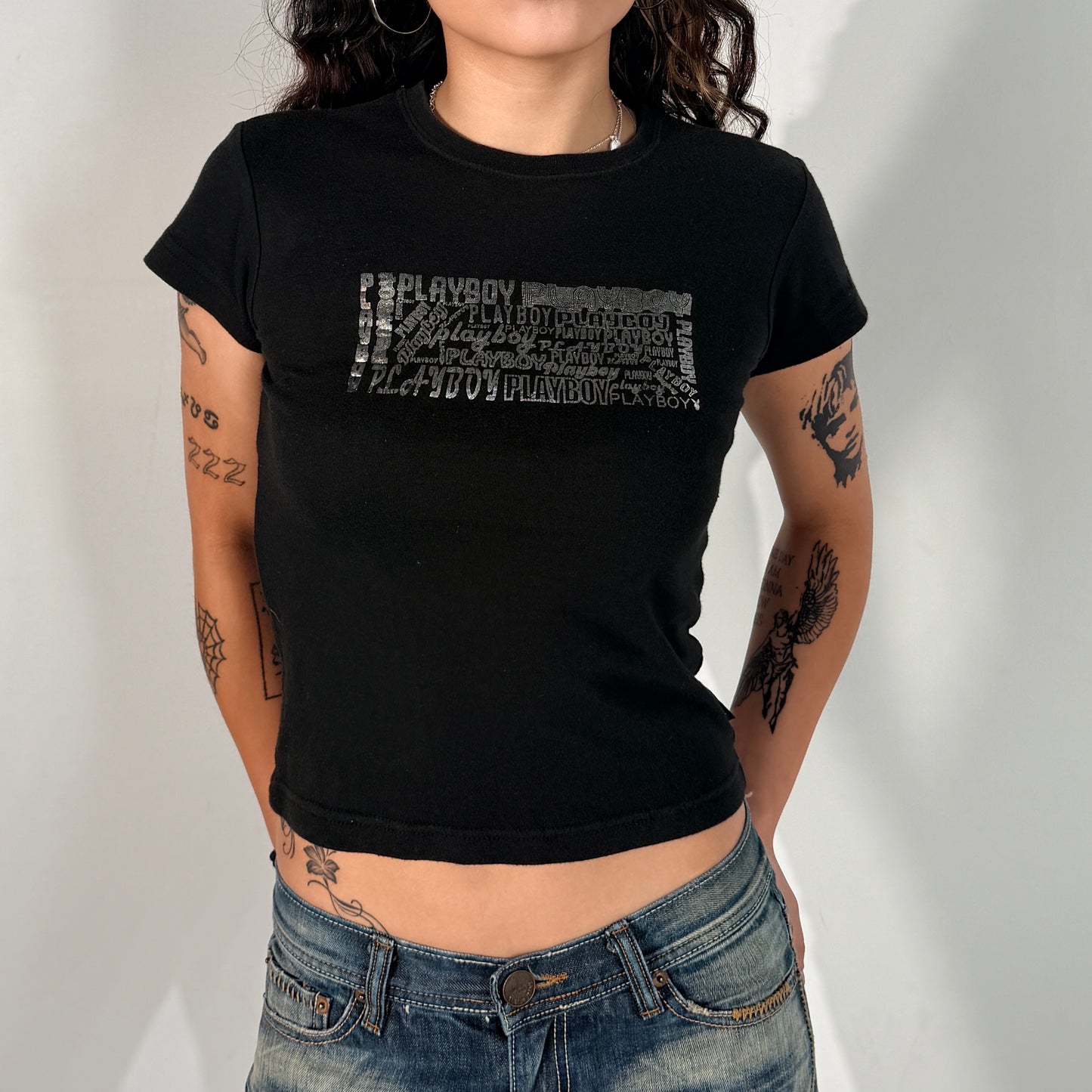 Black Playboy Babytee - Size XS/S