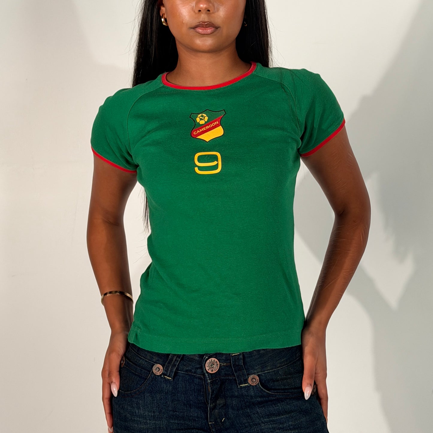 00's Green Puma '9' Cameroon Babytee - Size S