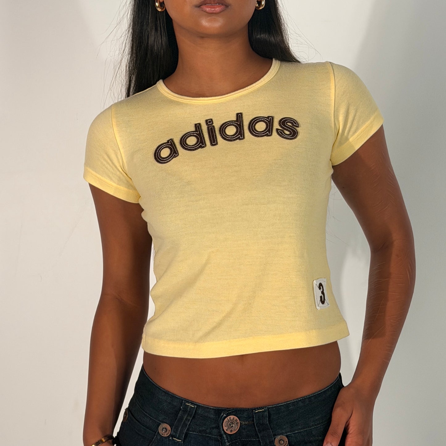 Yellow Adidas Babytee - Size S