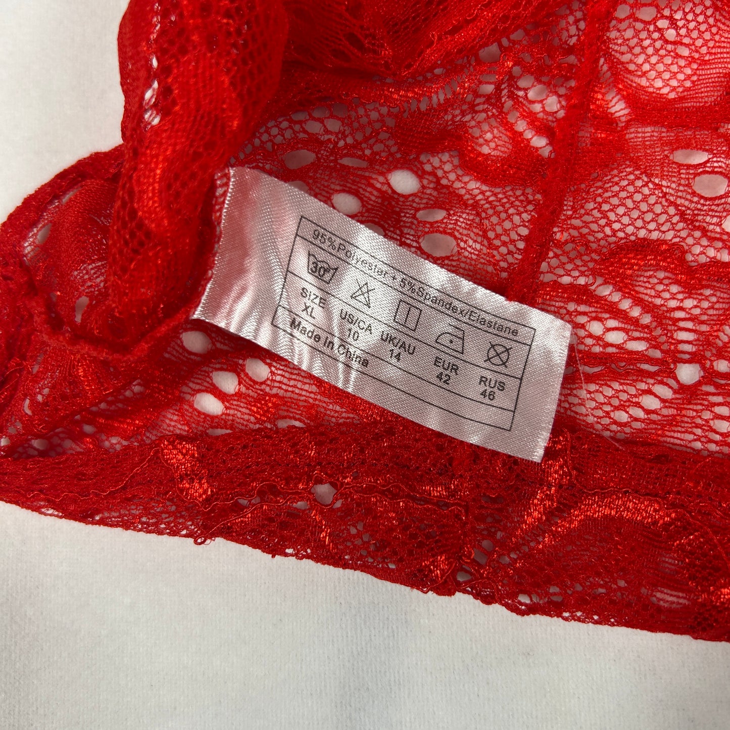 Red & Black Bow Lace Camisole - Size XS/S