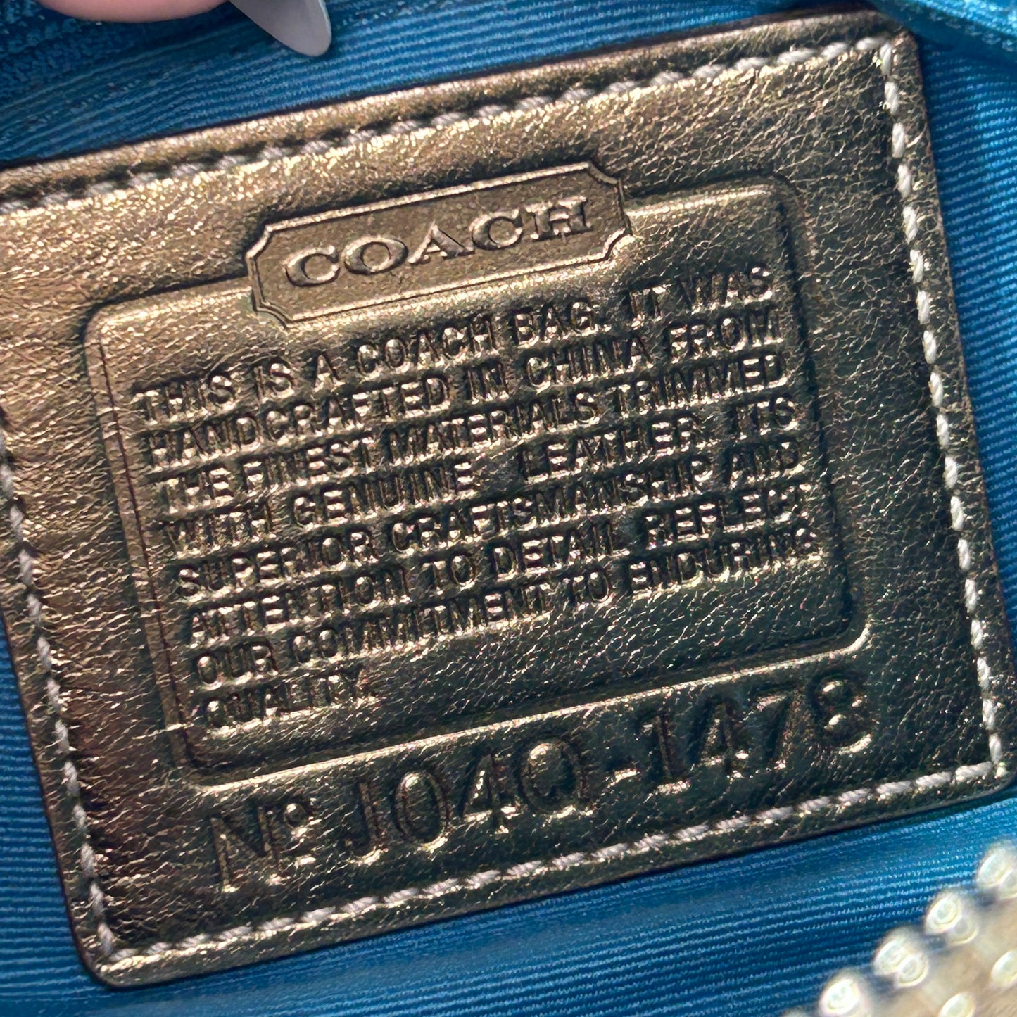 Coach Signature Metallic Stripe Shoulder Bag