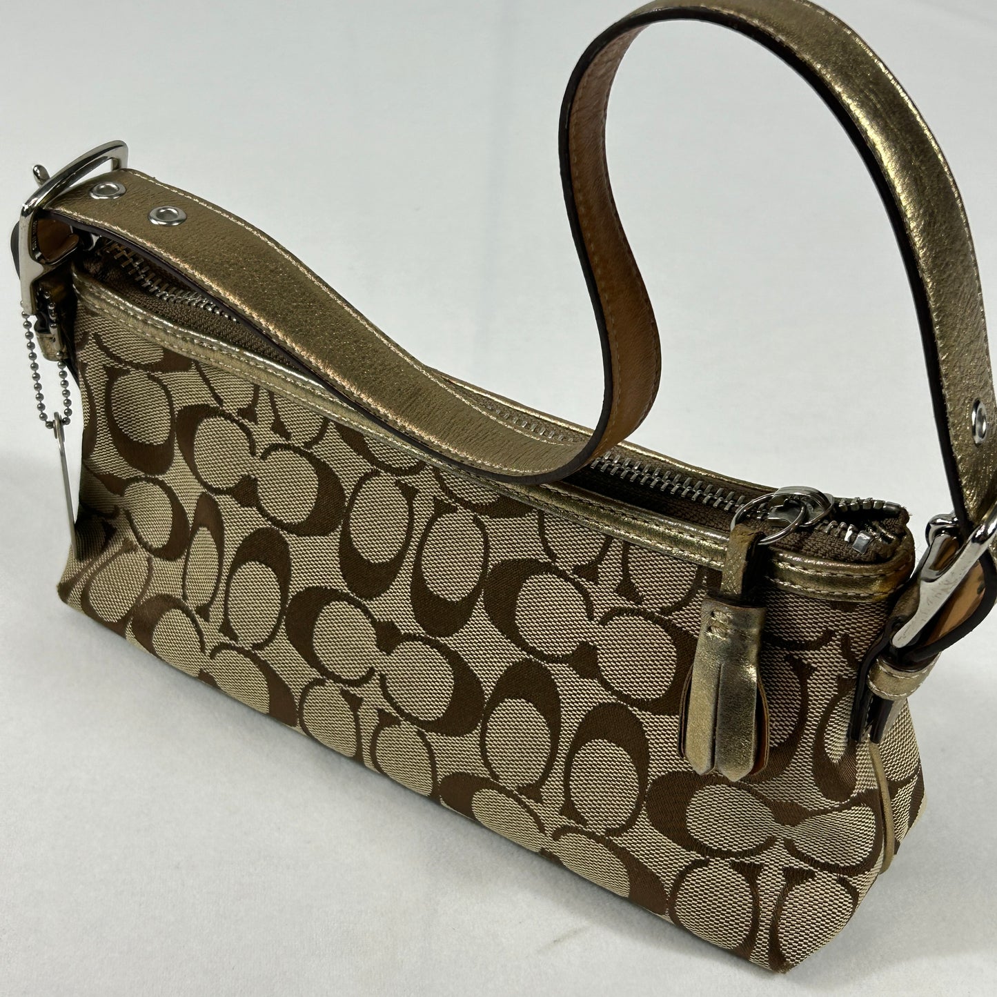 Coach Signature Metallic Stripe Shoulder Bag