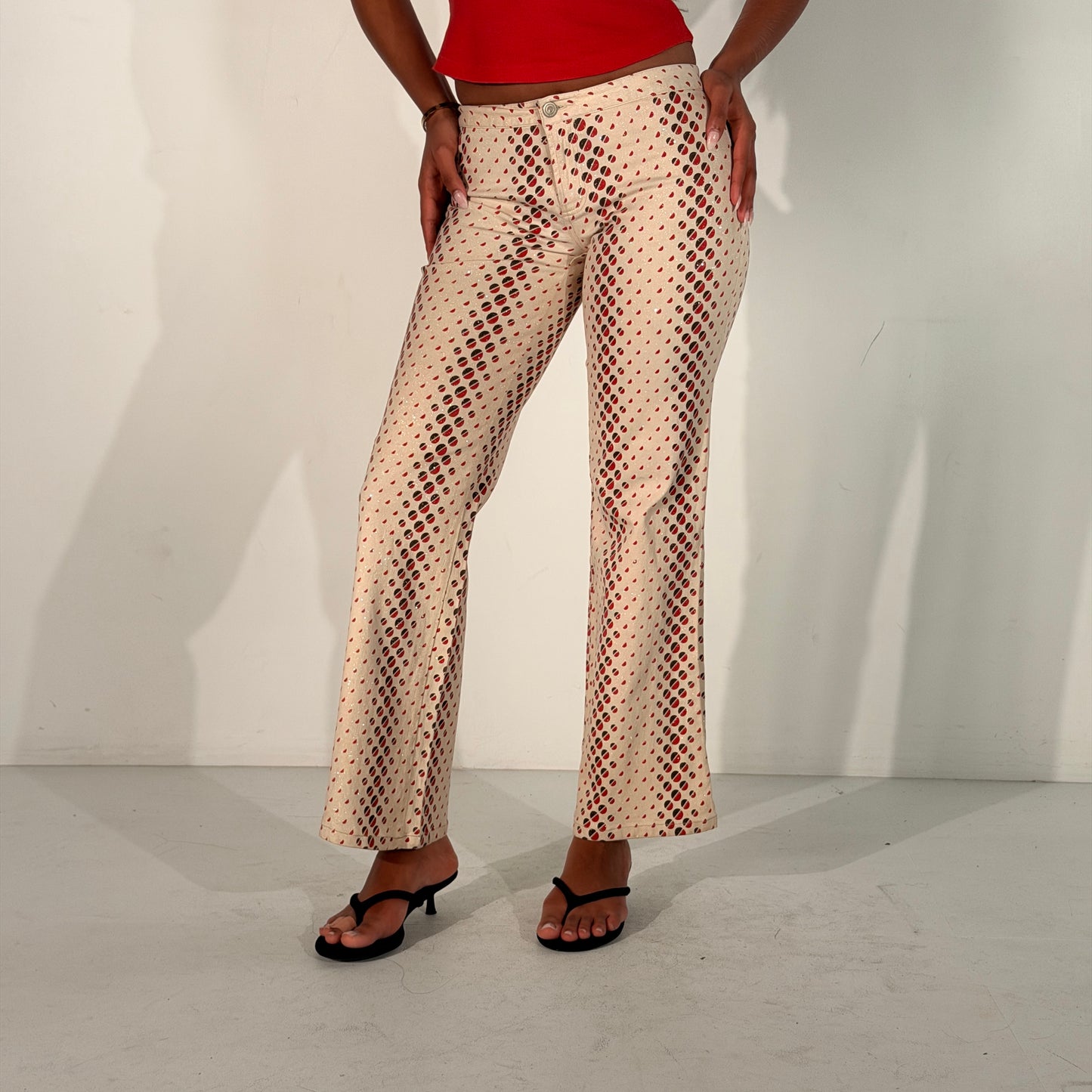 Vintage Polka Dot Straight Legged Trousers - Size XS/S