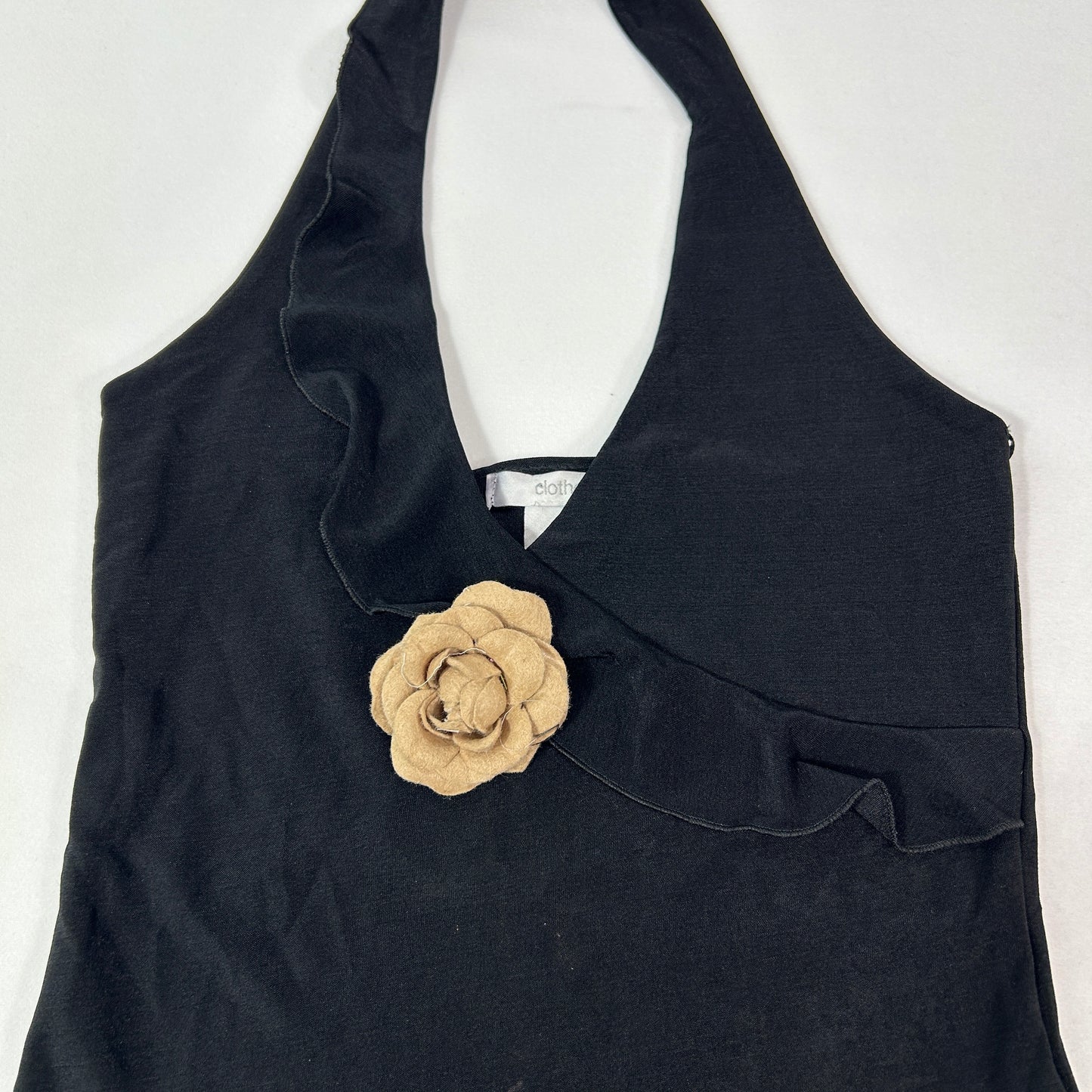 00's Flower Halter Neck Top - Size XS