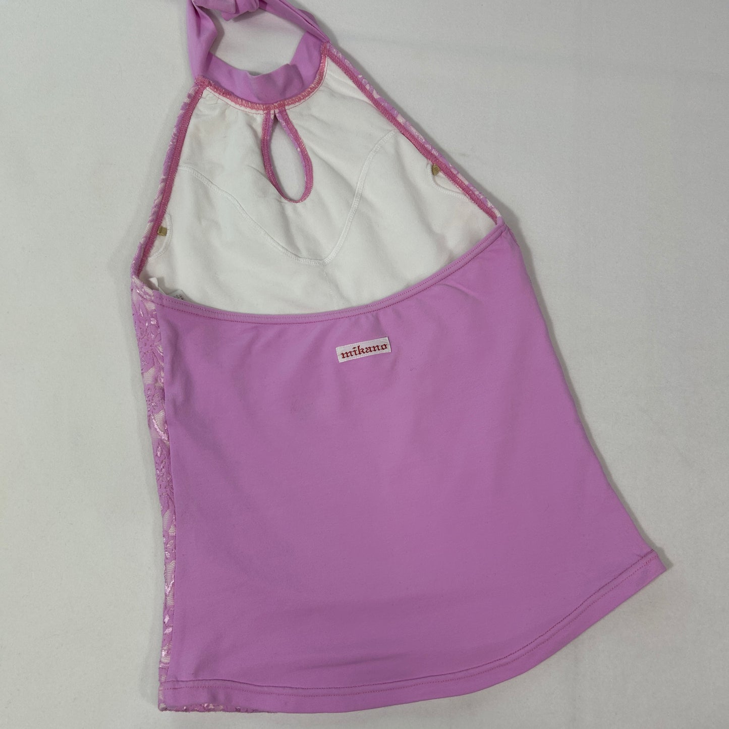 Pink Mikano Lace Halter Neck Top - Size S/M