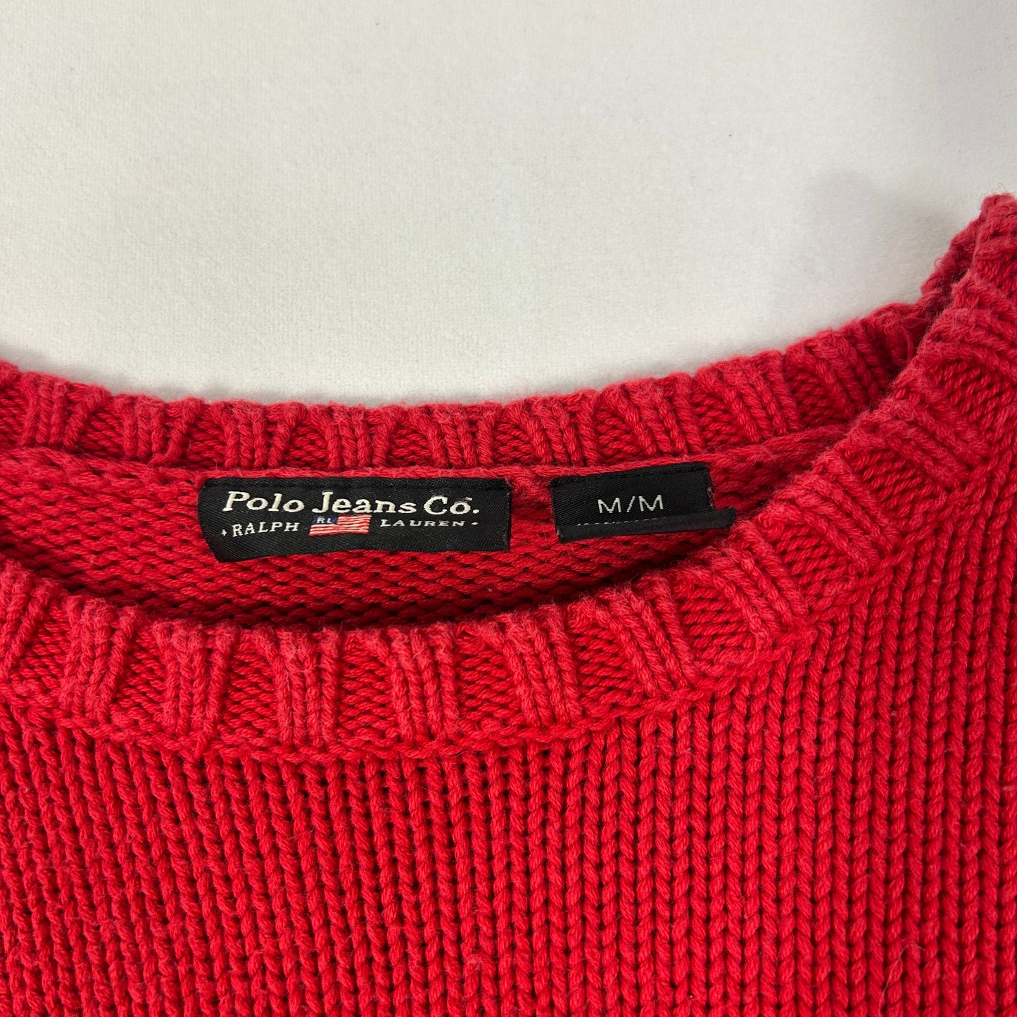 Red Polo Jeans Flag Sweater - Size S