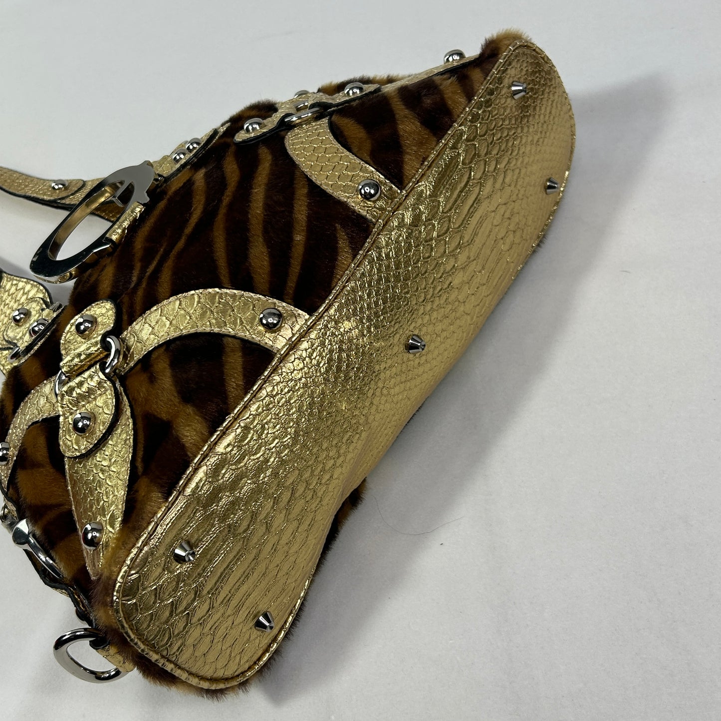 RARE Gold Zebra Print Guess Shoulder Bag