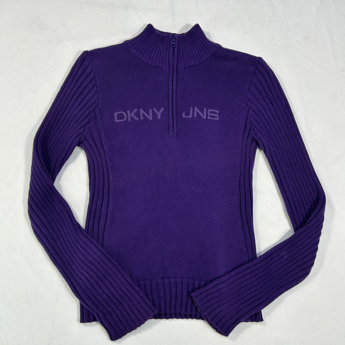 Purple DKNY Jeans 3/4 Zip Sweater - Size S