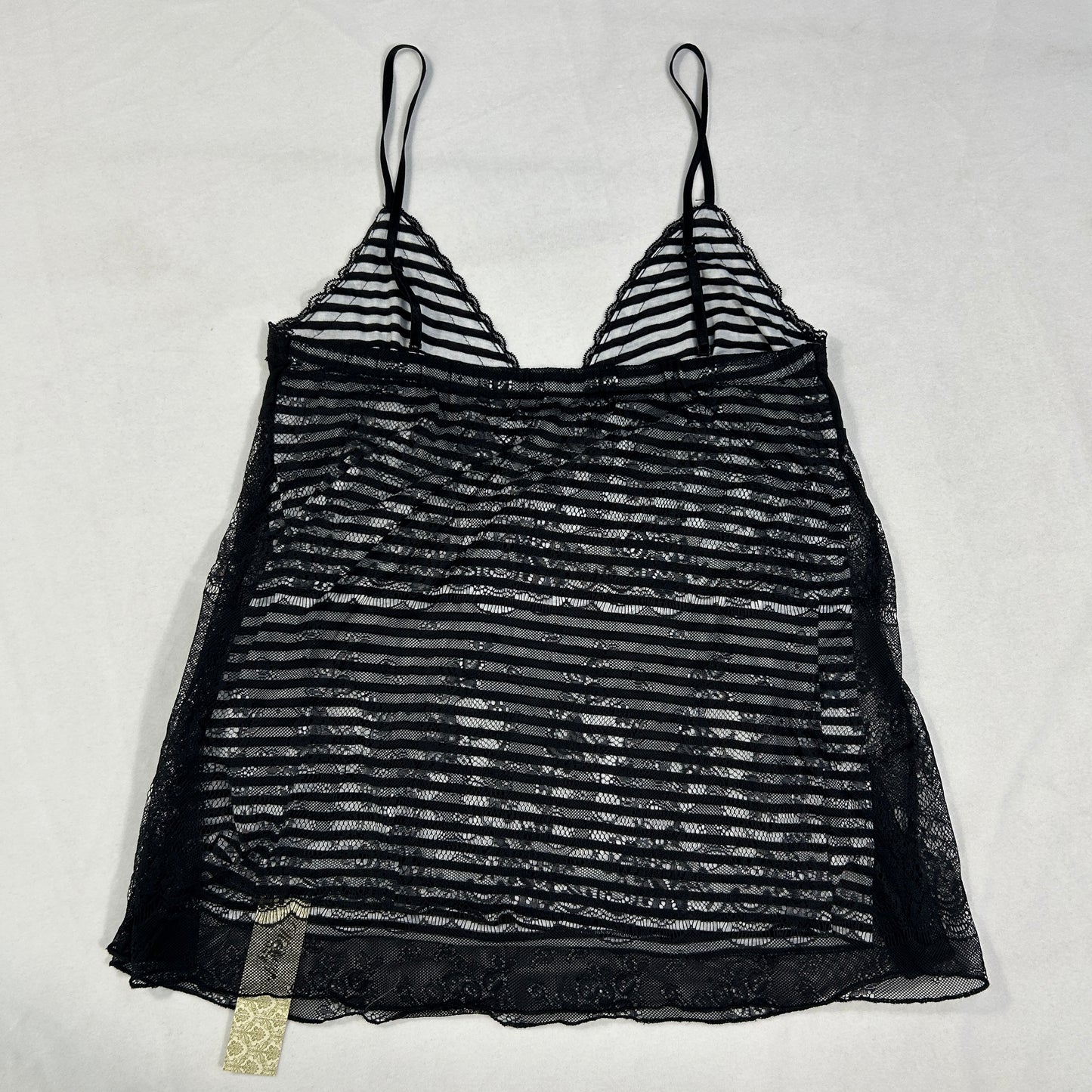 Black Lace Striped Camisole - Size L
