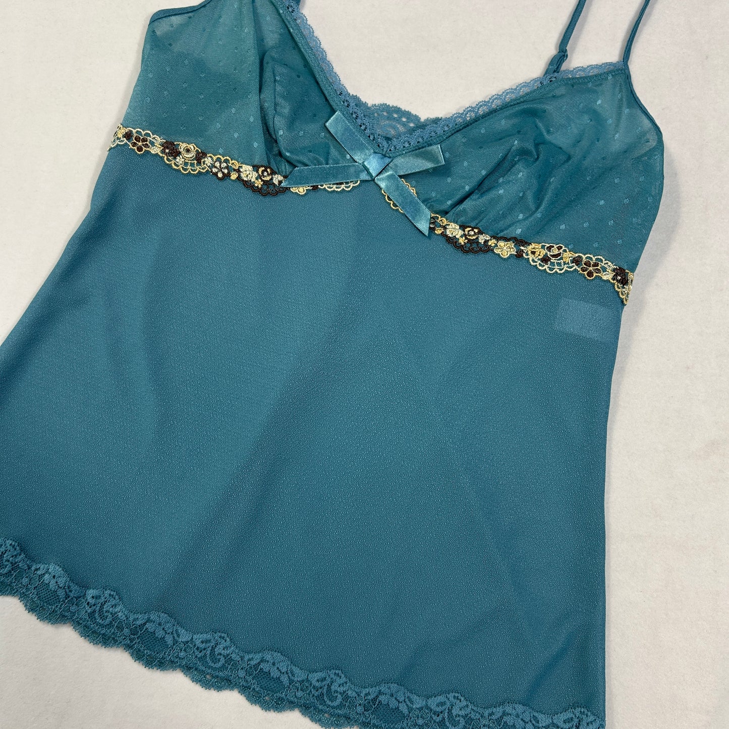 Blue Lace Bow Camisole - Size M/L