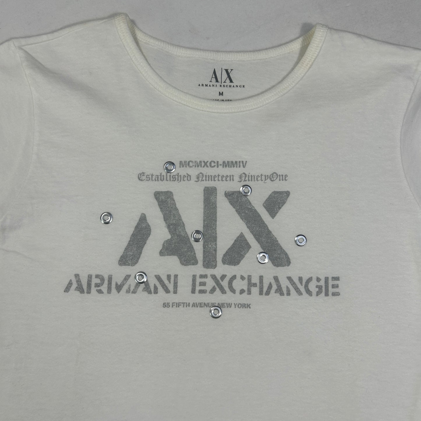Black Armani Exchange Grommet Babytee - Size S/M