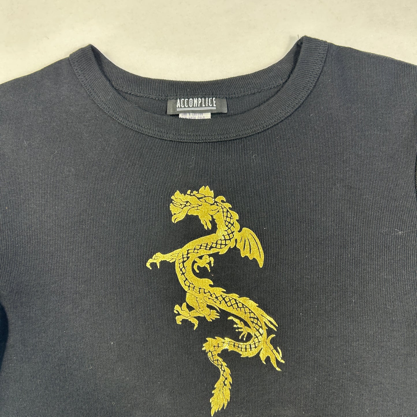 Black Gold Dragon Babytee - Size S