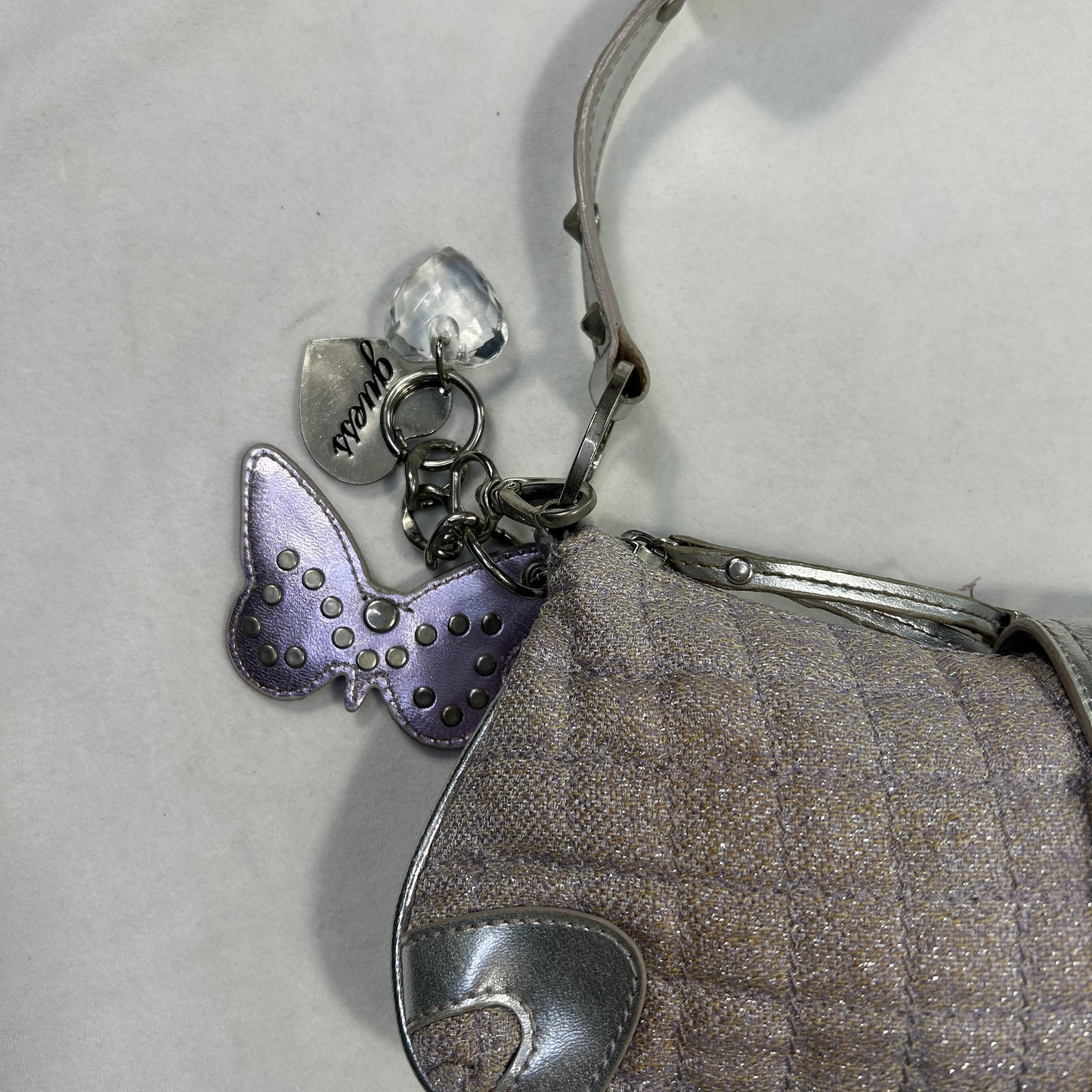 RARE Guess Purple Tweed Butterfly Shoulder Bag