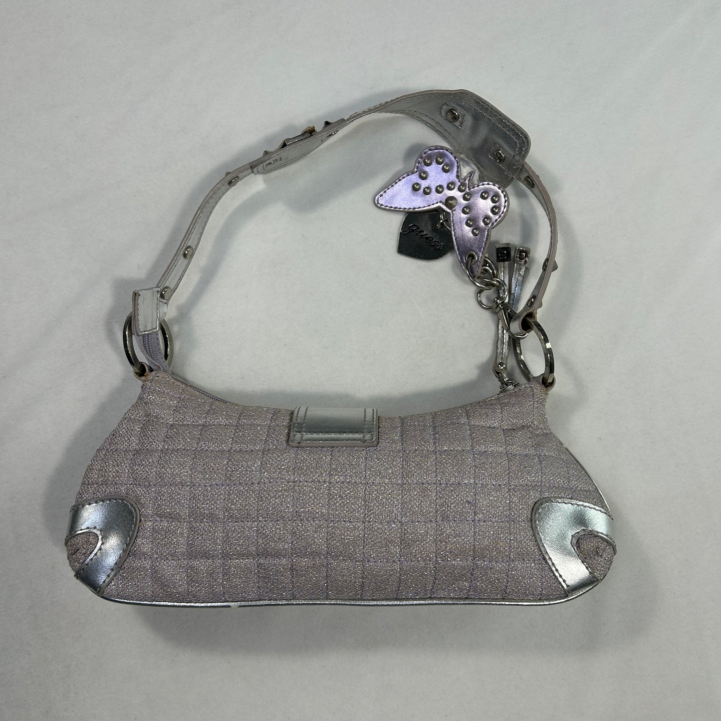 RARE Guess Purple Tweed Butterfly Shoulder Bag