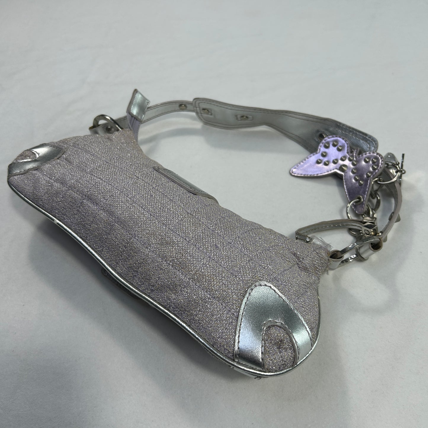 RARE Guess Purple Tweed Butterfly Shoulder Bag