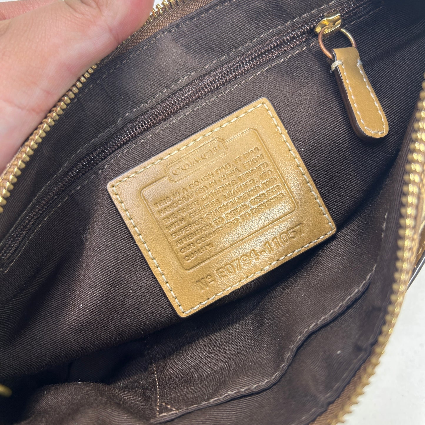Coach Brown Baguette Turn lock Shoulder Bag