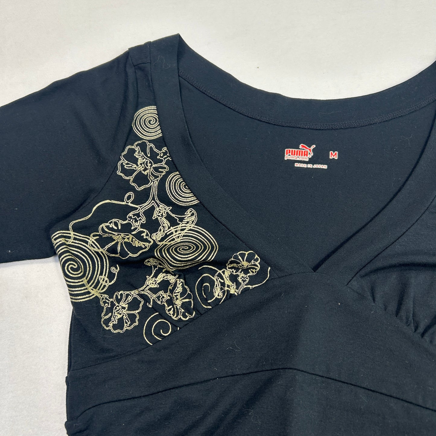 V-Neck Puma Ruched Top - Size S/M