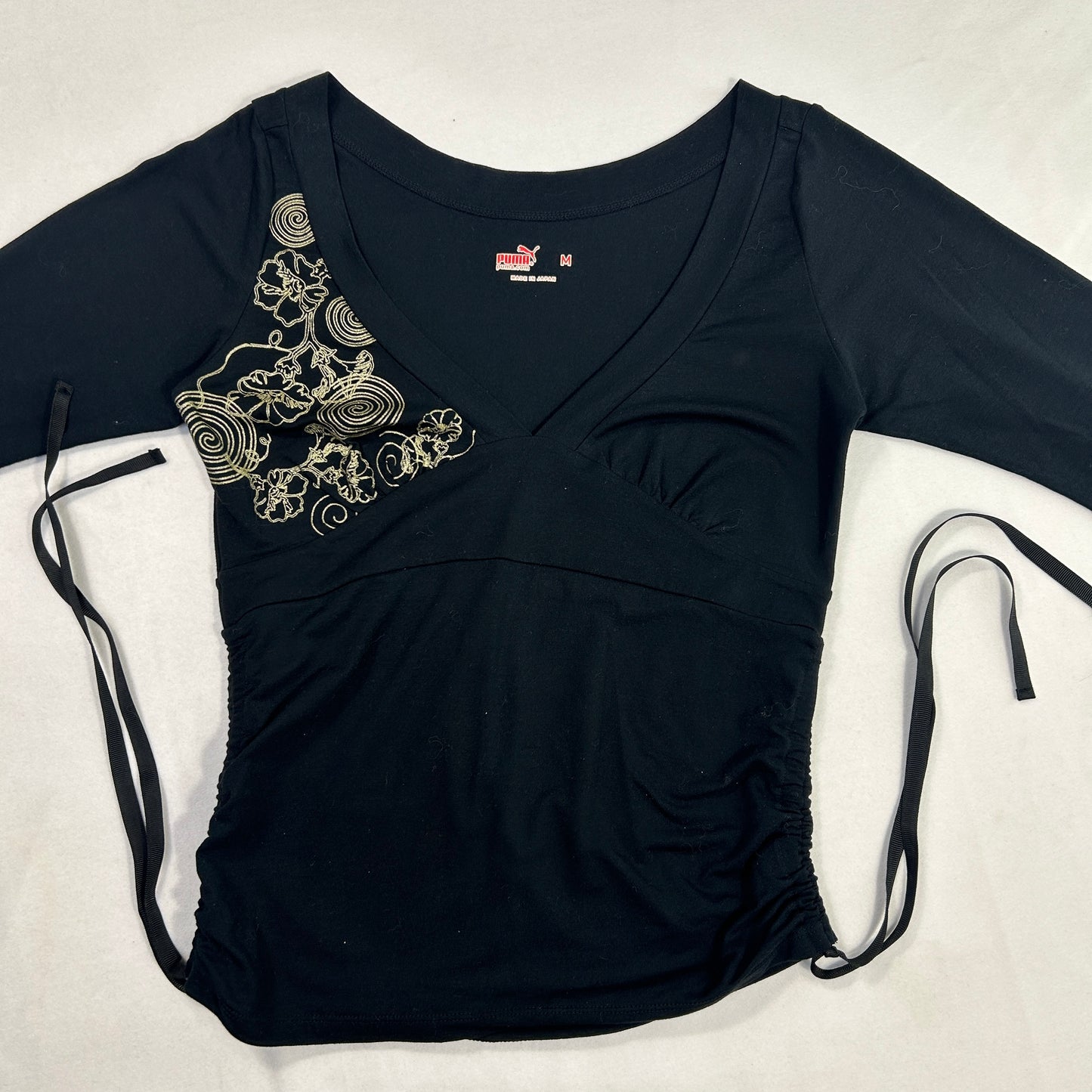 V-Neck Puma Ruched Top - Size S/M