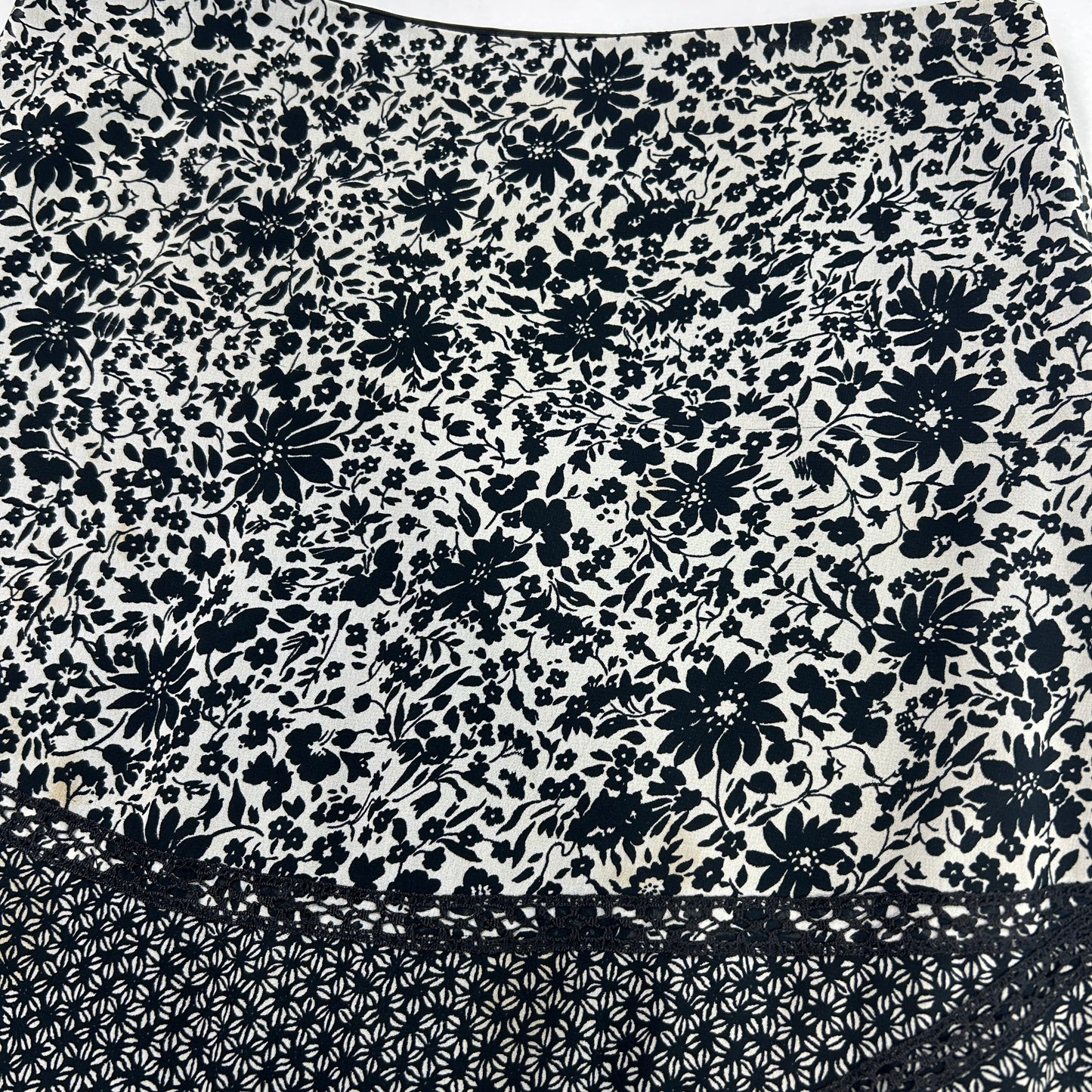 MNG Black Floral Maxi Skirt - Size S