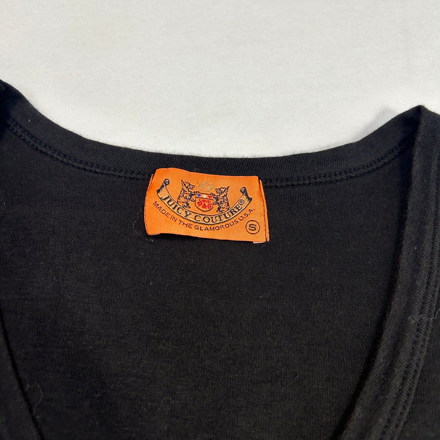 Black Juicy Couture V-Neck Babytee - Size S