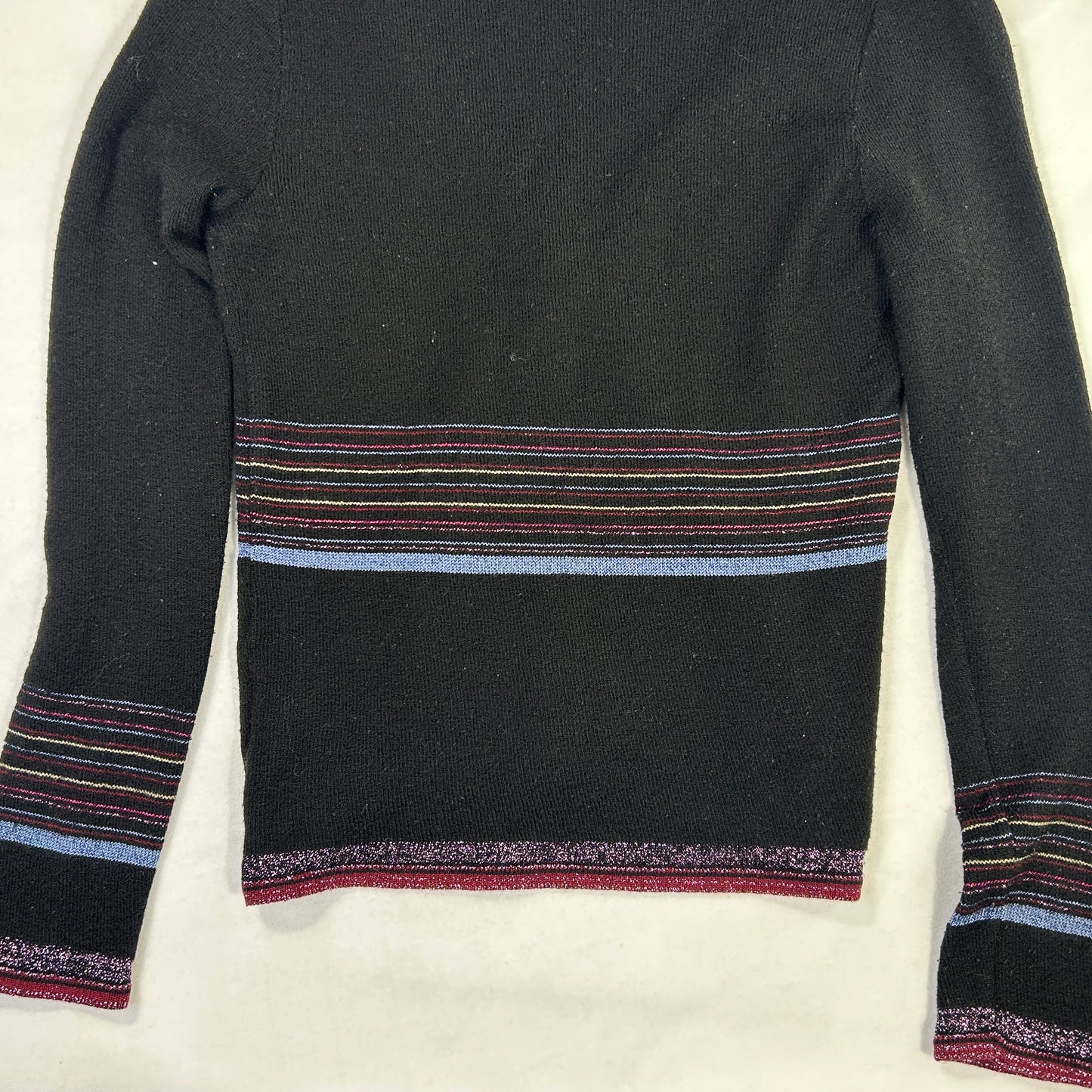 Kookai Striped V-Neck Sweater - Size M