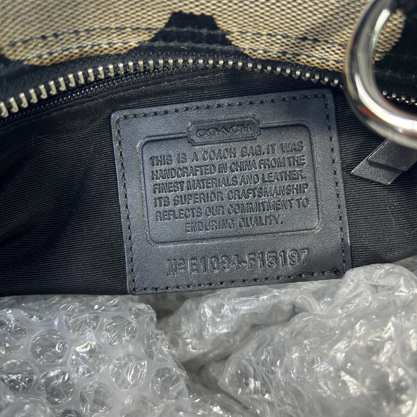 Coach Signature Stripe Hobo Shoulder Bag