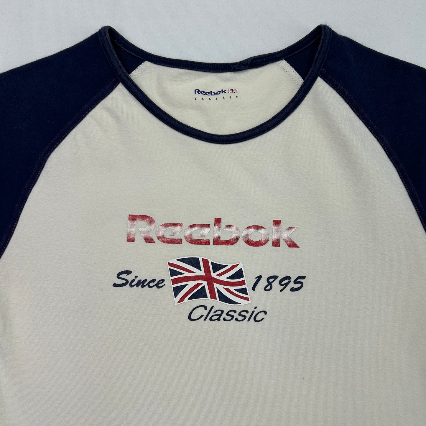 Vintage Reebok Flag Two Tone Baby Tee - Size S/M
