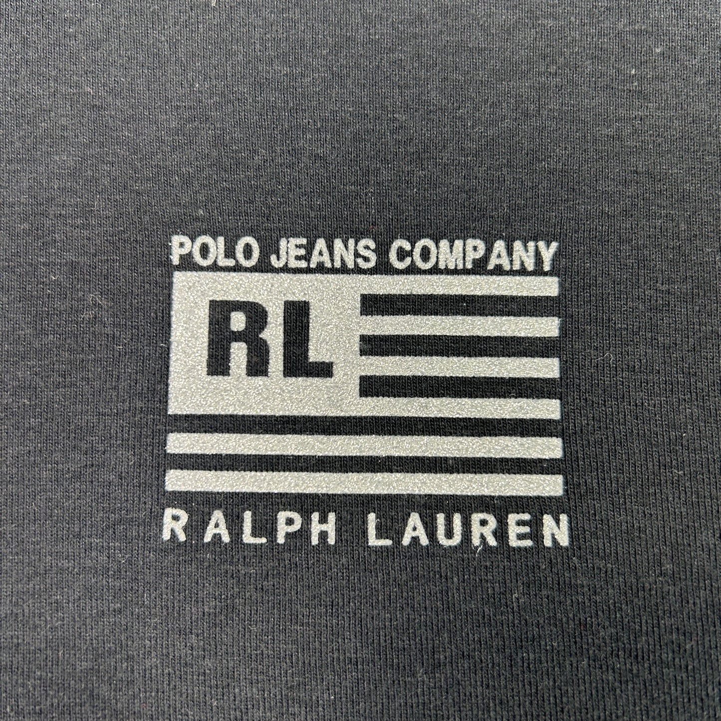 Vintage Polo Jeans Glitter Flag Baby Tee - Size XS/S