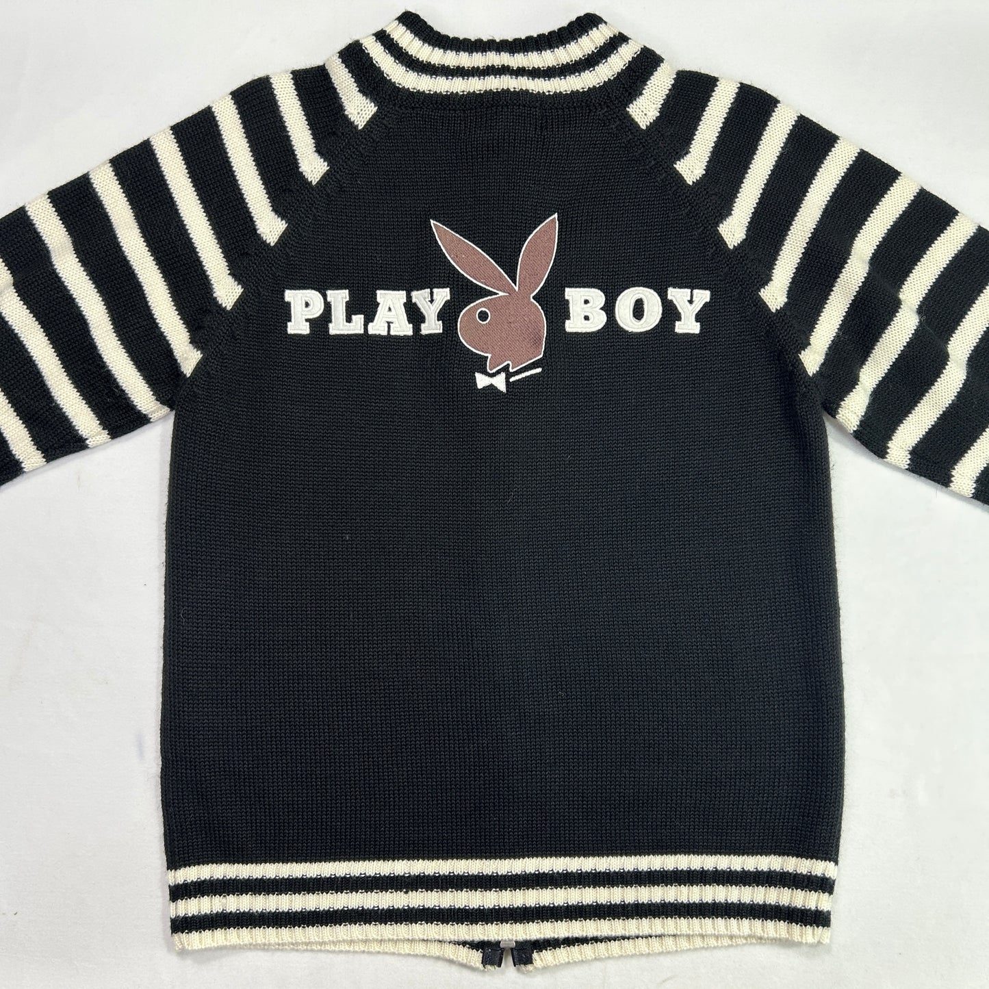 Vintage Playboy Striped Double Zip Jacket - Size M/L