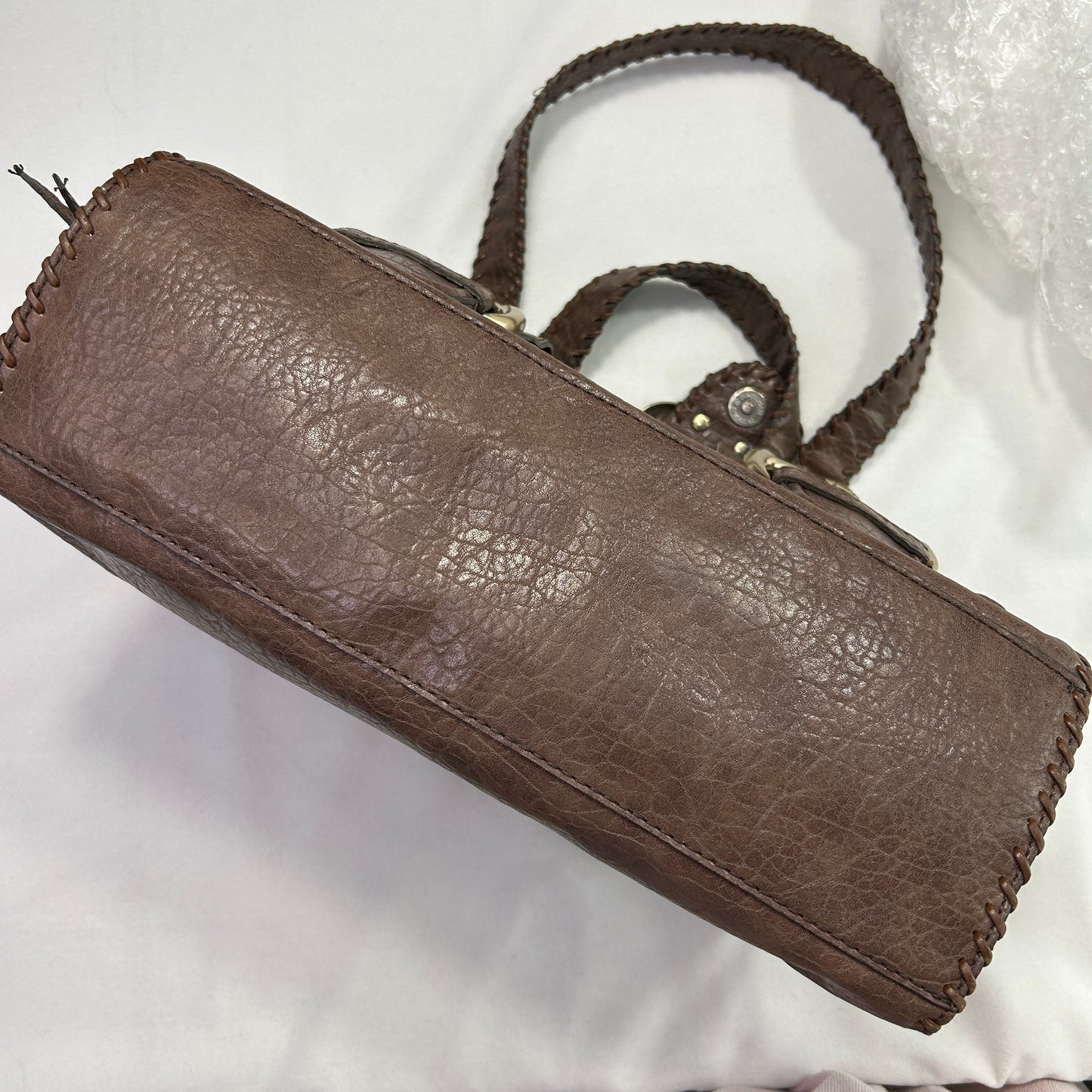 RARE Vintage Brown Guess Rectangular Tote Shoulder Bag