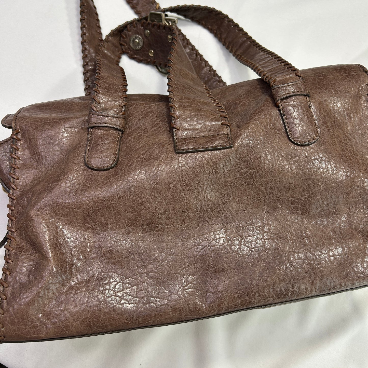 RARE Vintage Brown Guess Rectangular Tote Shoulder Bag