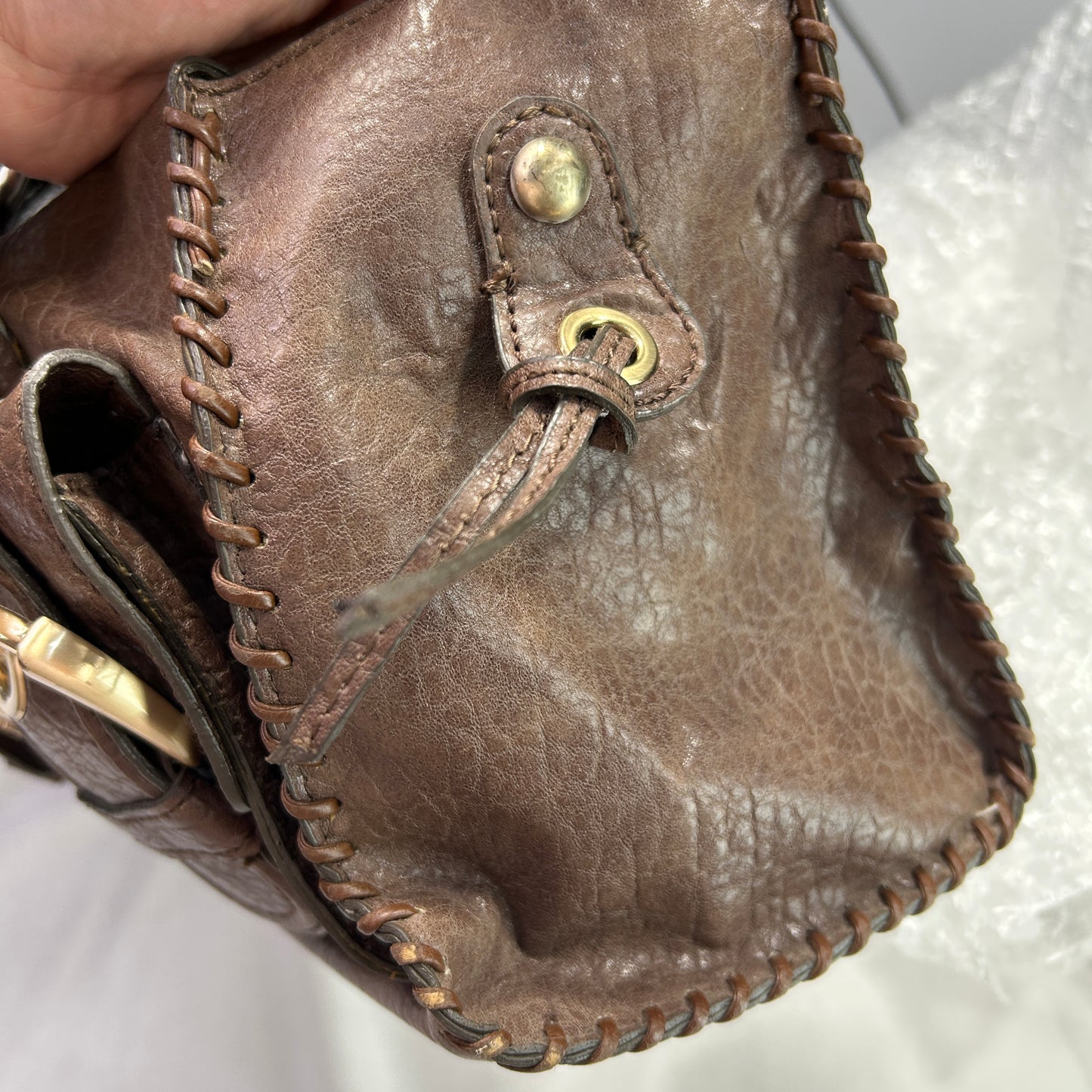 RARE Vintage Brown Guess Rectangular Tote Shoulder Bag