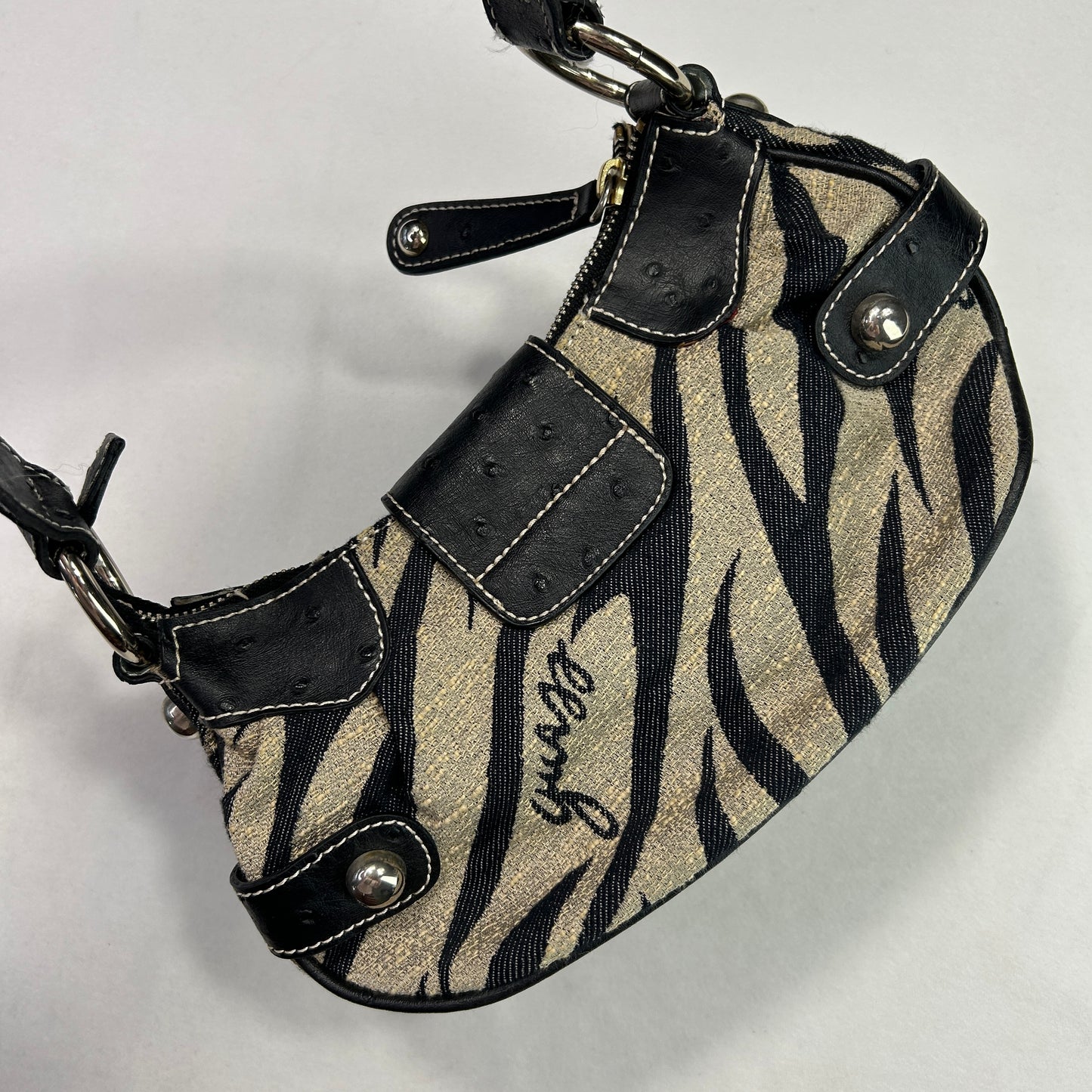 RARE Vintage Guess Zebra Print Shoulder Bag