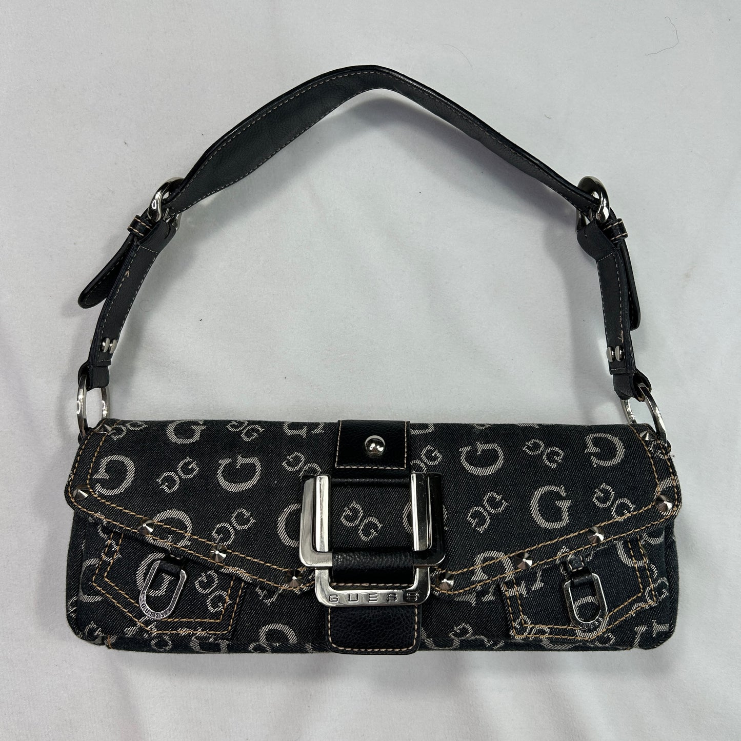 RARE Vintage Guess Denim Baguette Shoulder Bag