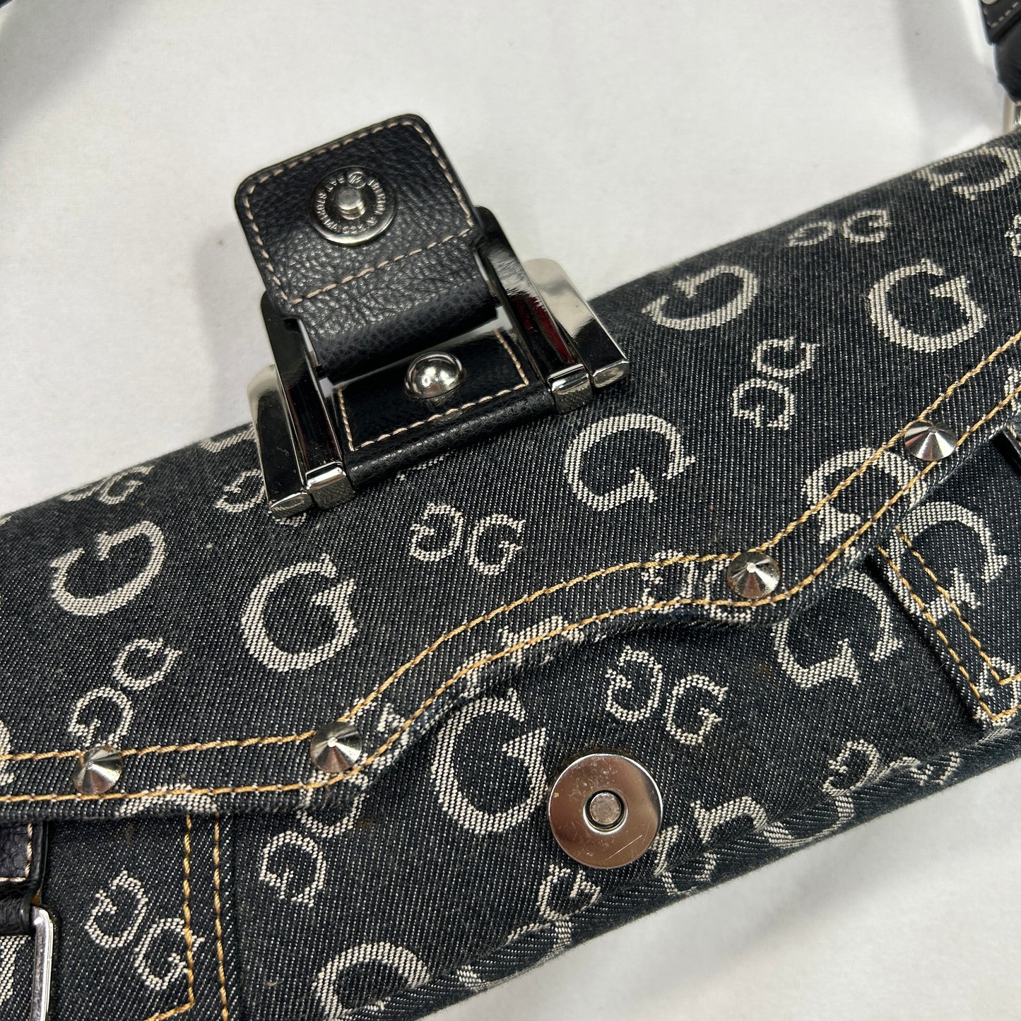 RARE Vintage Guess Denim Baguette Shoulder Bag