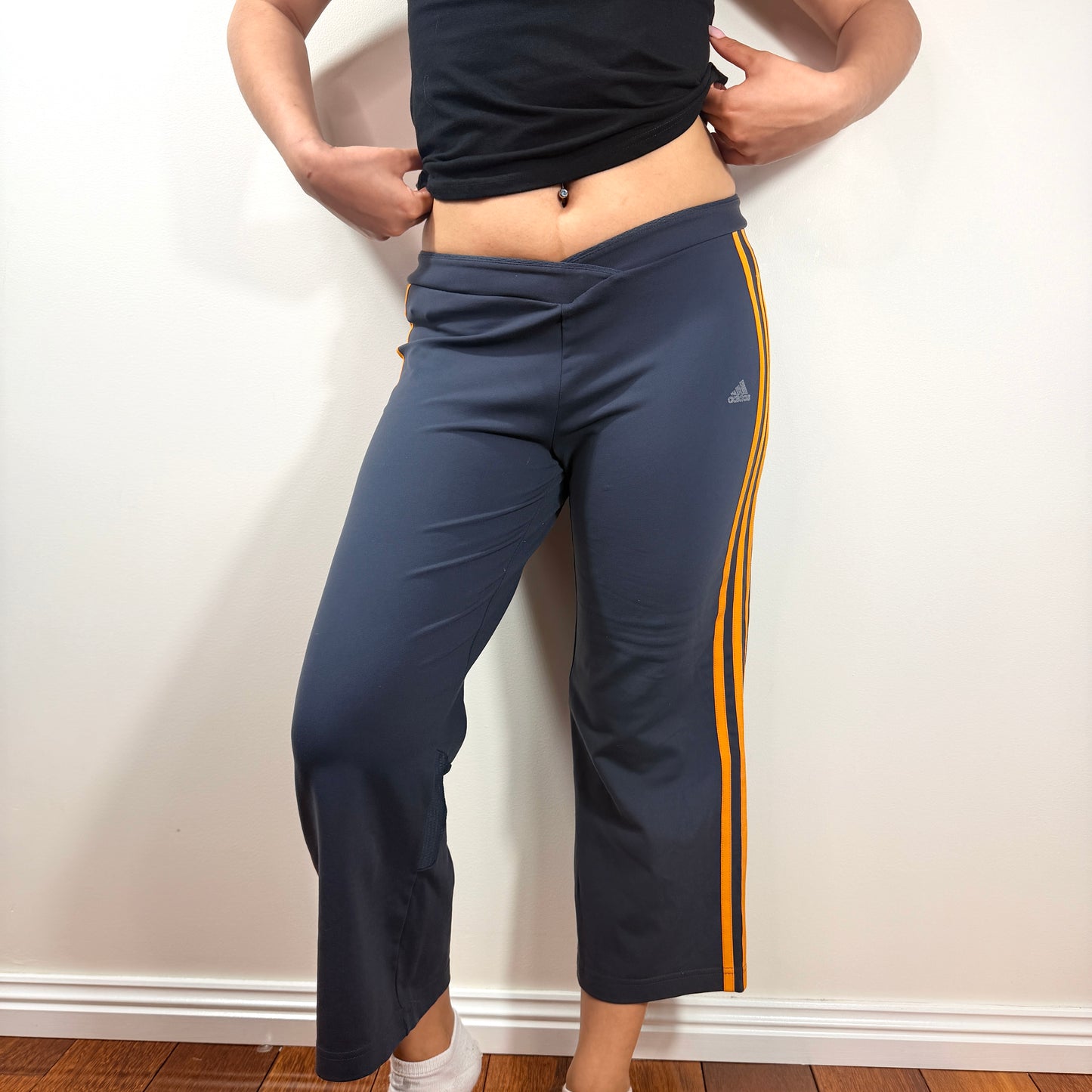 Adidas Orange Striped 3/4 Pants - Size M