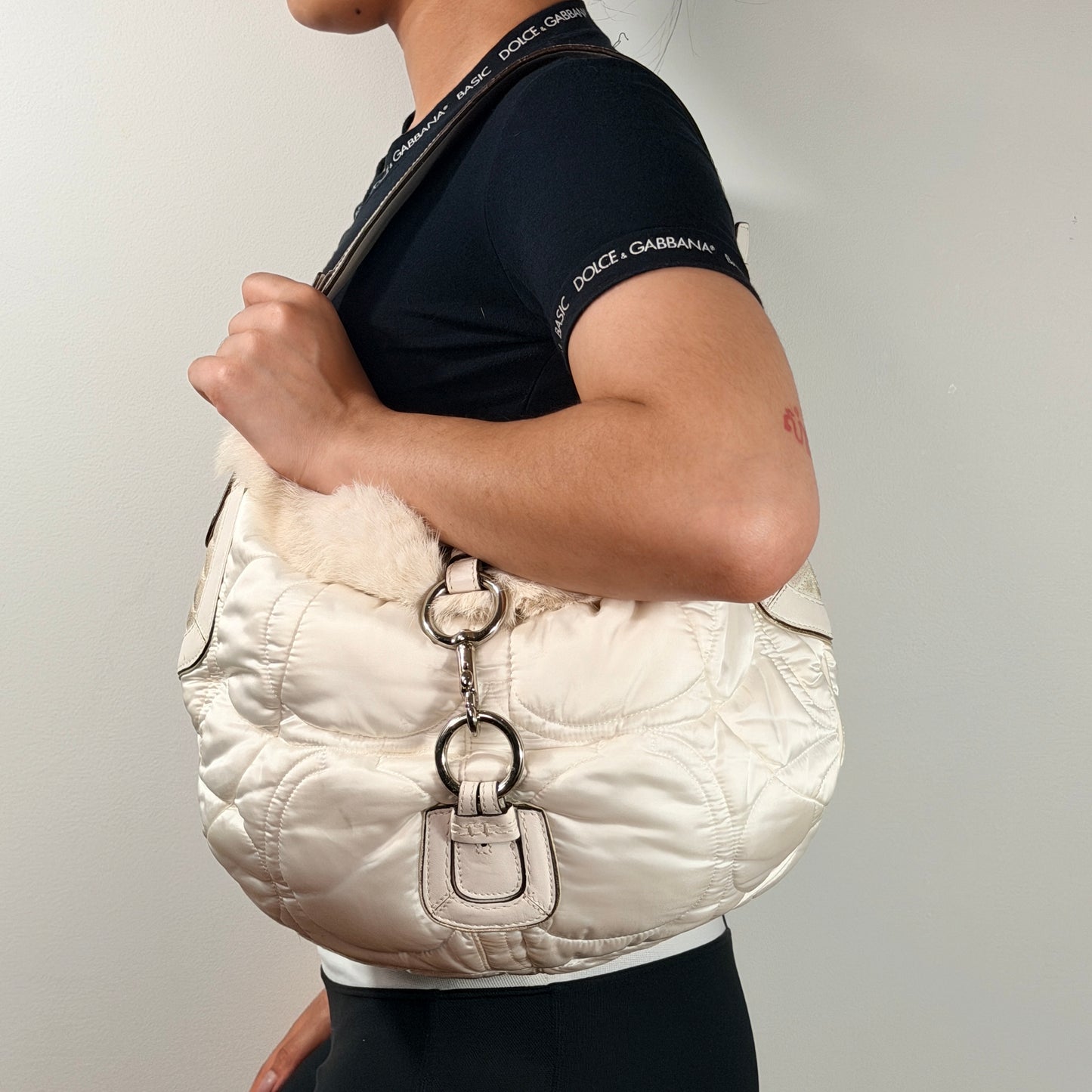 Vintage Coach Fluffy Quilted Shoulder Bag