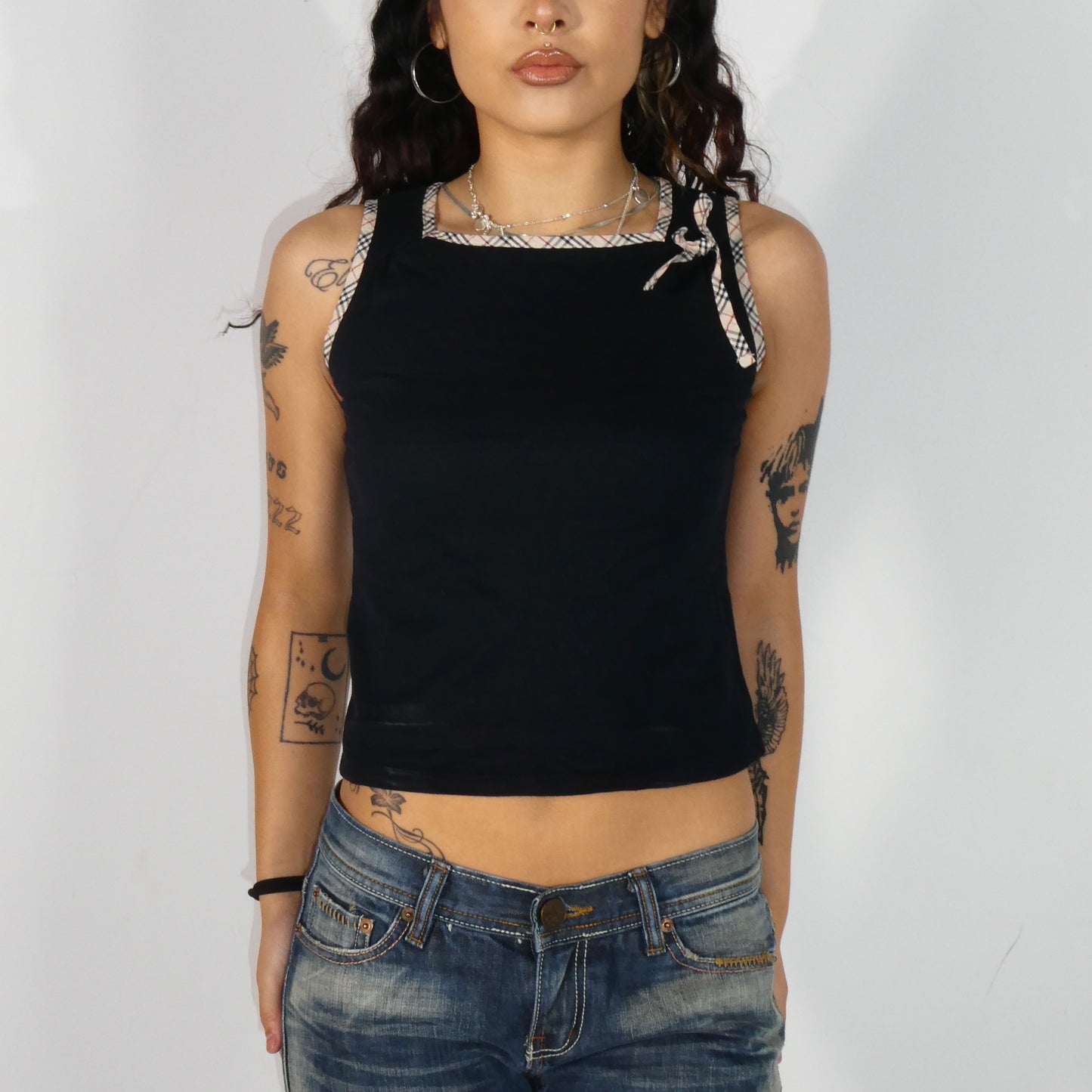 Black Burberry Bow Tank Top - Size XS