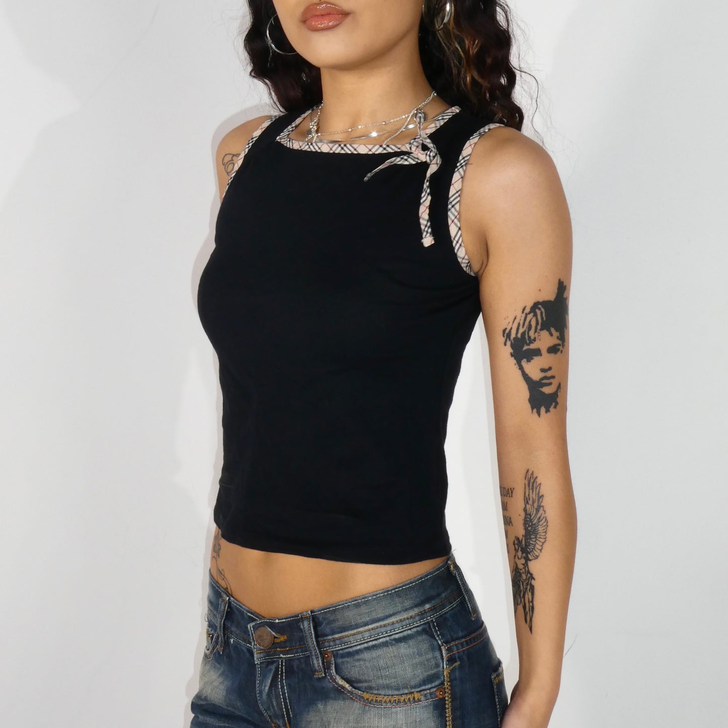 Black Burberry Bow Tank Top - Size XS